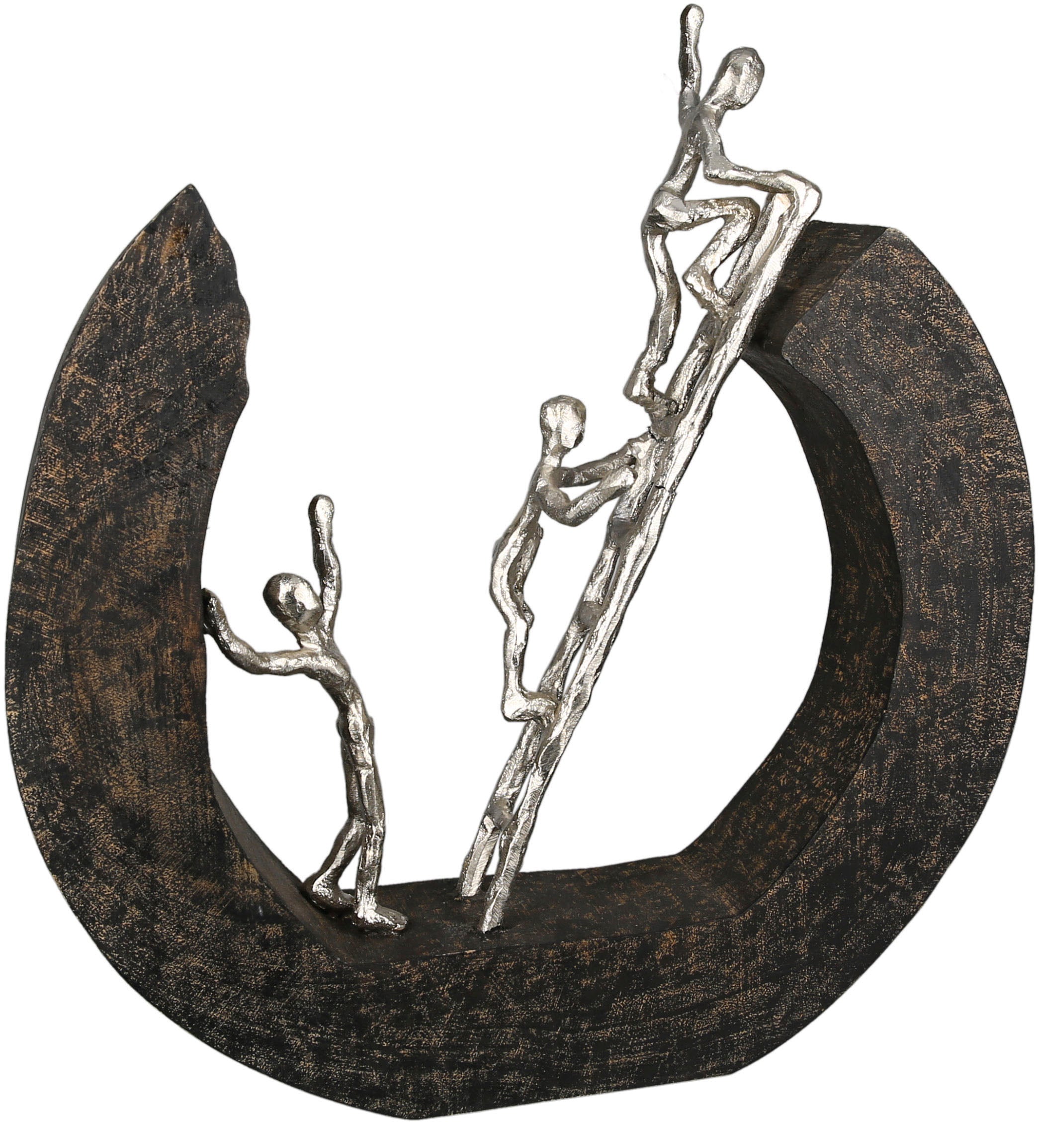 Höhe »Skulptur | Dekofigur Holz, by schwarz/silber«, online aus Casablanca cm, Wohnzimmer Jelmoli-Versand bestellen Hinauf, 32 Dekoobjekt, Metall & Gilde