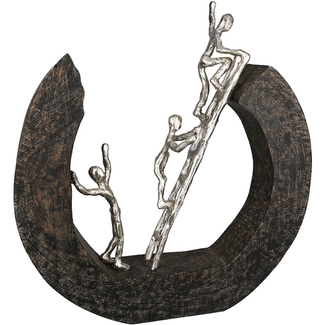 Casablanca by Gilde Dekofigur bestellen Wohnzimmer Höhe »Skulptur schwarz/silber«, Dekoobjekt, Holz, 32 cm, Jelmoli-Versand Metall aus & online | Hinauf