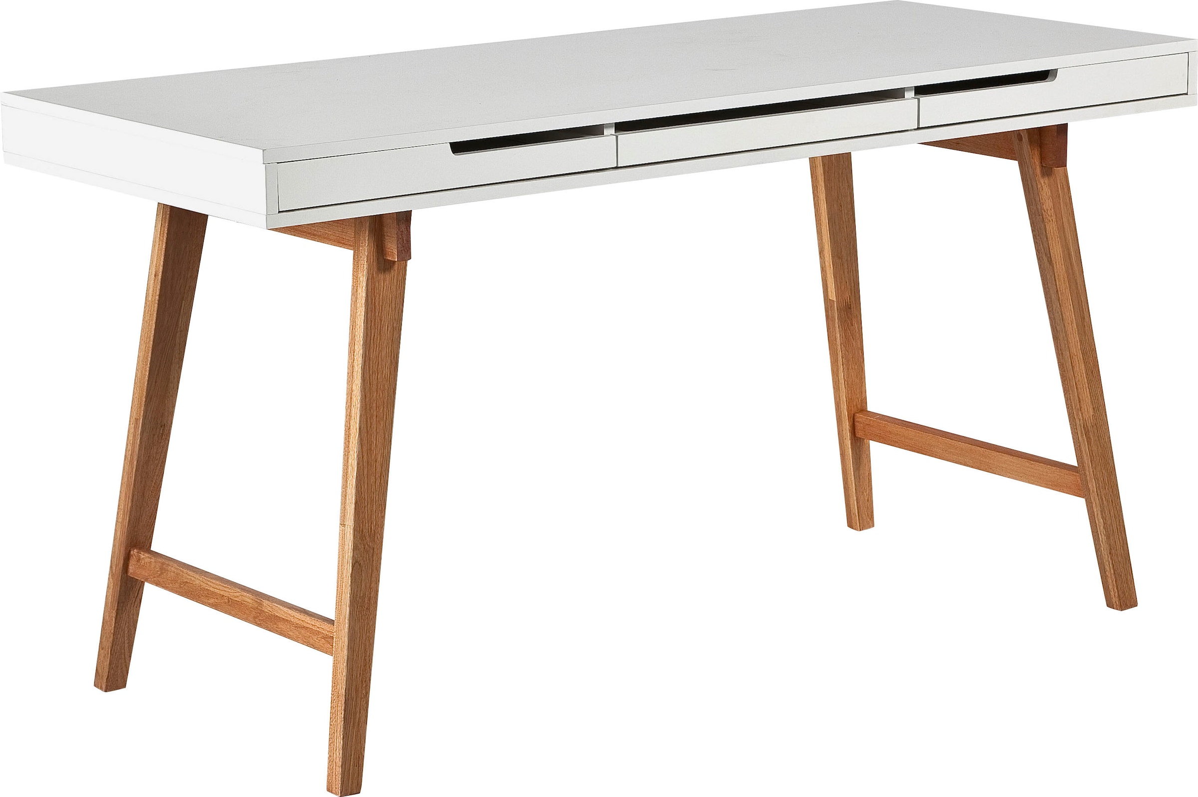 L«, weiss matt Breite furniture »Anneke cm MCA buchefarben, entdecken Schreibtisch Massivholz Jelmoli-Versand lackiert, 140 Gestell | ✵ günstig