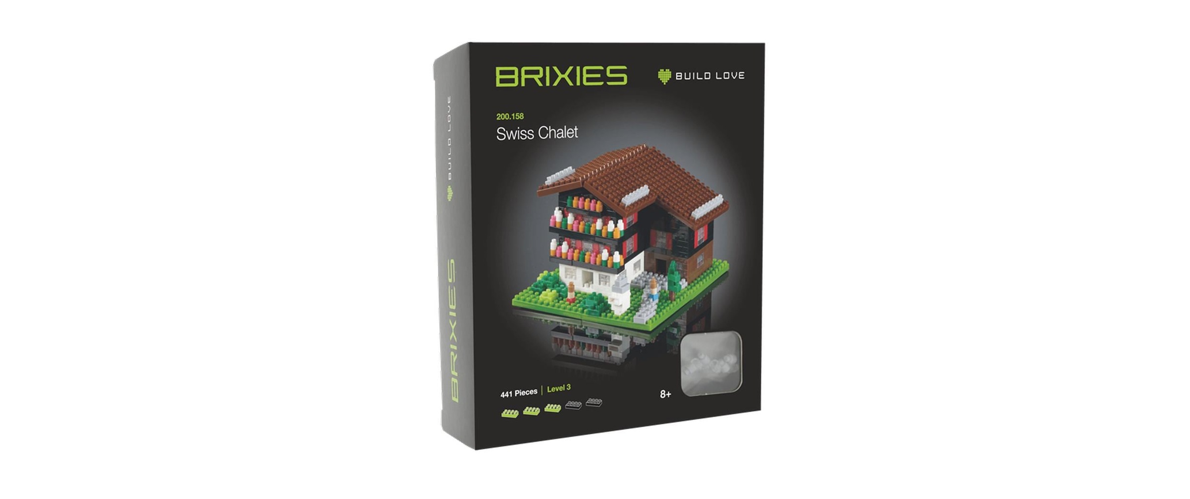 Brixies Spielbausteine "Schweizer Chalet aus 441 Bausteinen"