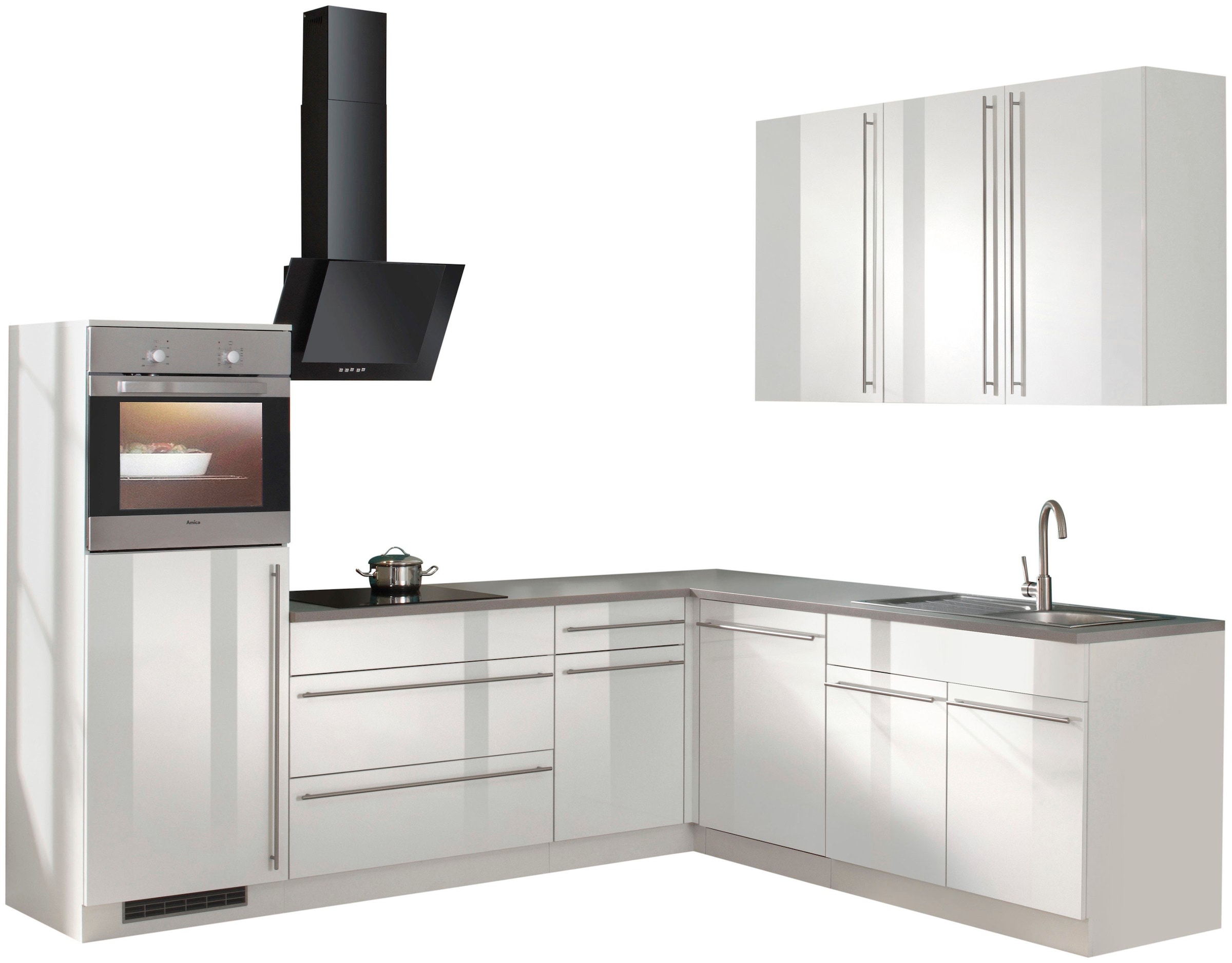 wiho Küchen Winkelküche "Chicago" ohne E-Geräte, Stellbreite 260/220 cm