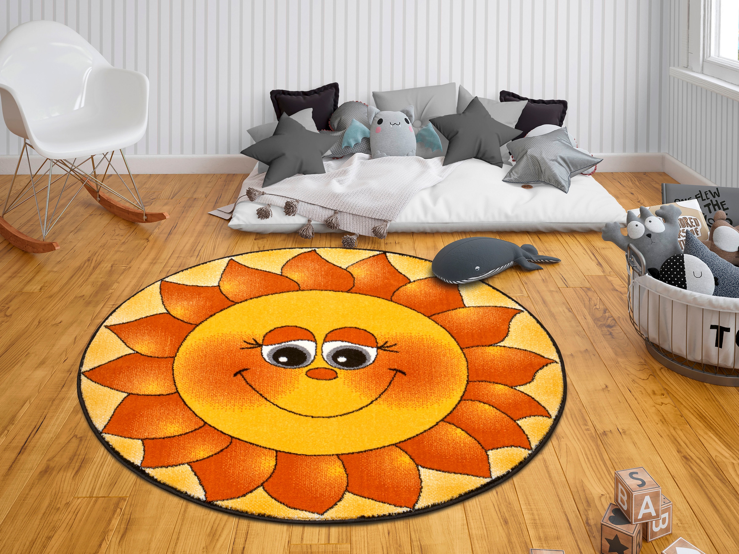 bestellen strapazierfähig, | Design, rund, Teppich Spielunterlage, HANSE Home online Jelmoli-Versand gekettelt Farbenfrohes Sun«, »Happy