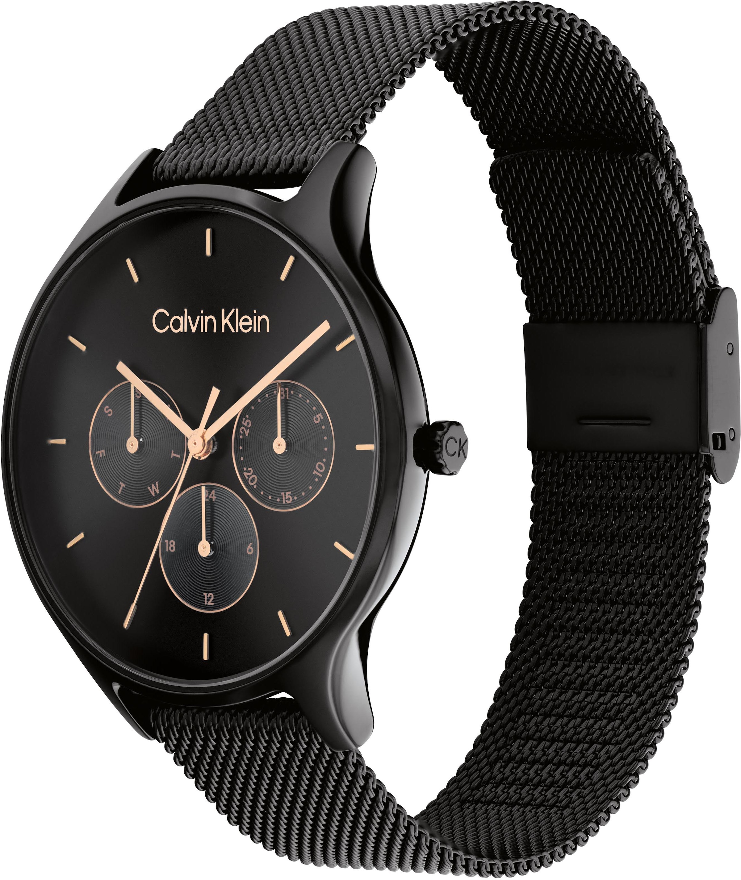 Calvin Klein Multifunktionsuhr »Timeless Multifunction, 25200105«, Quarzuhr, Armbanduhr, Damenuhr, Datum, IP-Beschichtung