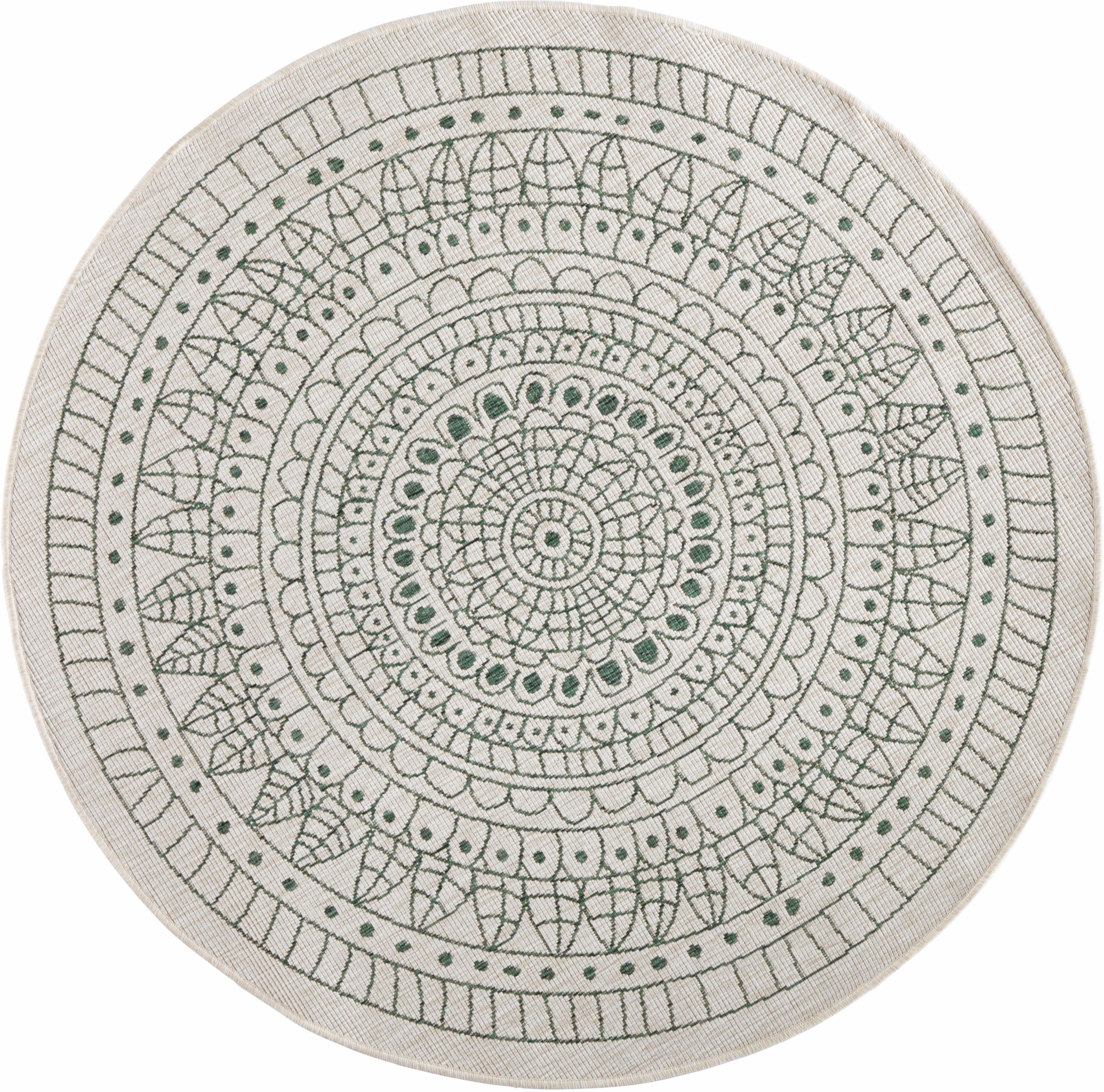 NORTHRUGS Teppich »Porto Wendeteppich«, rund, 5 mm Höhe, In-& Outdoor, Wetterfest, Balkon, Garten, Wohnzimmer, Wasserfest