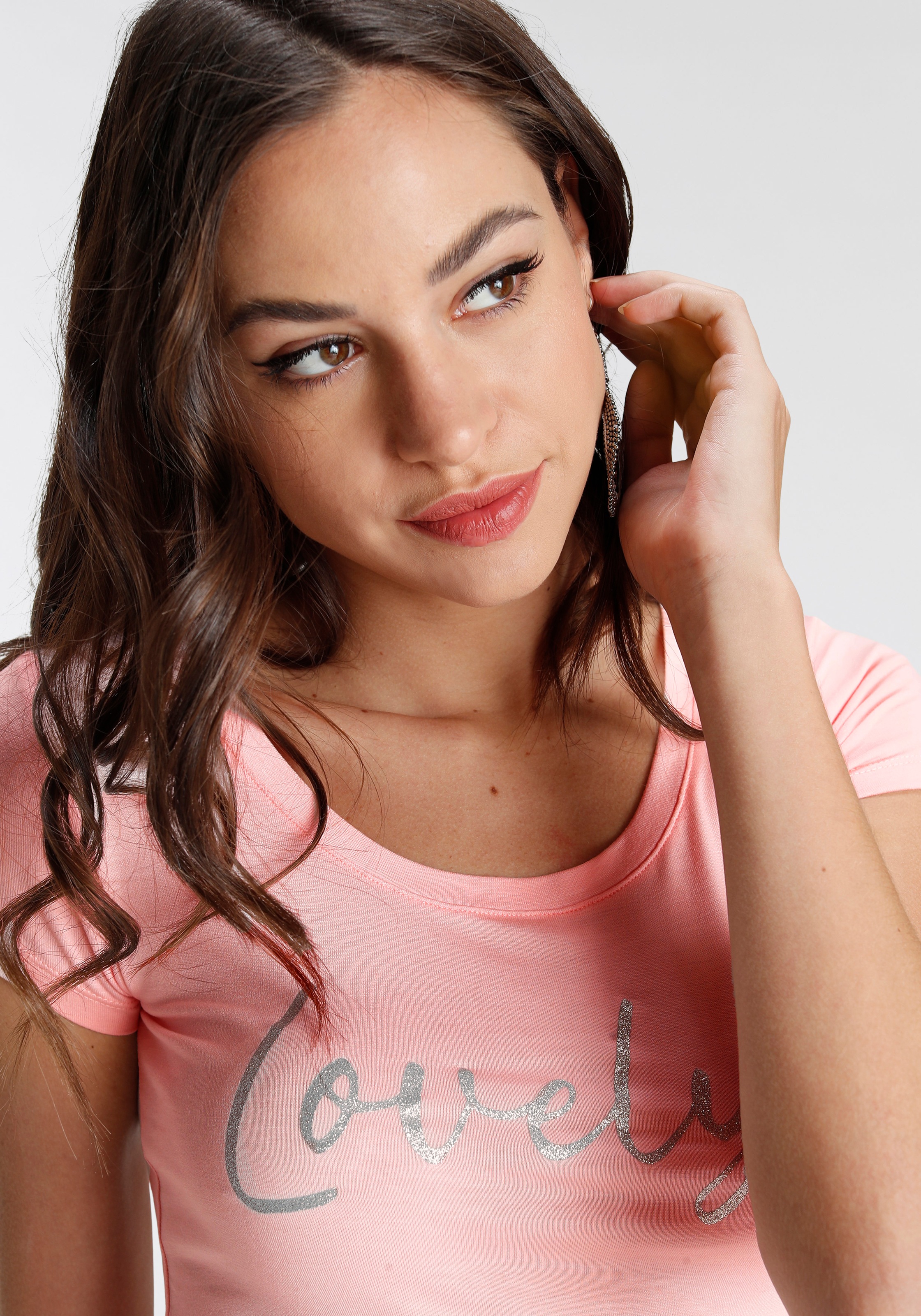 Melrose T-Shirt, mit Glitzerdruck online shoppen bei Jelmoli-Versand Schweiz