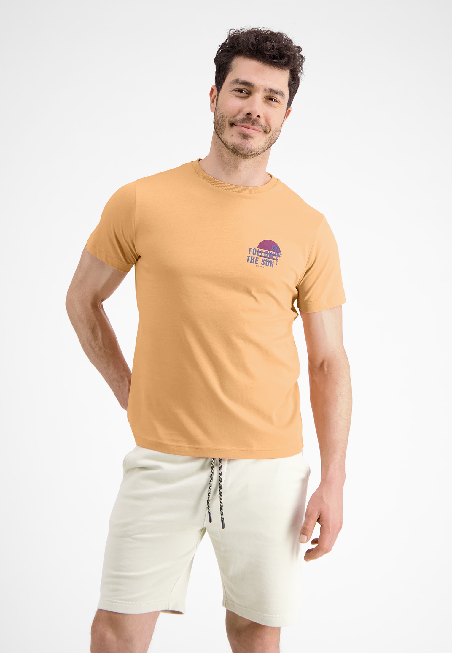 LERROS T-Shirt »LERROS T-Shirt mit Brustprint *Follow the sun*«