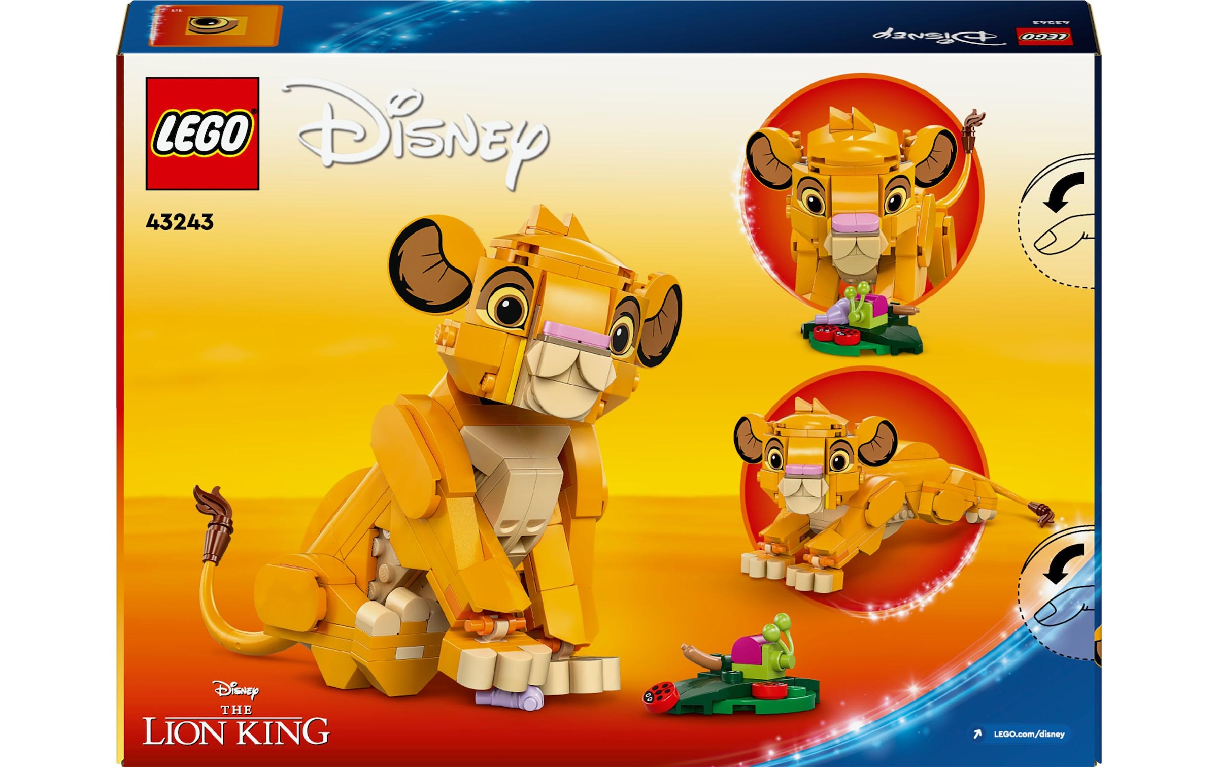 LEGO® Spielbausteine »Disney Simba, das Löwenjunge des Königs 43243«, (222 St.)