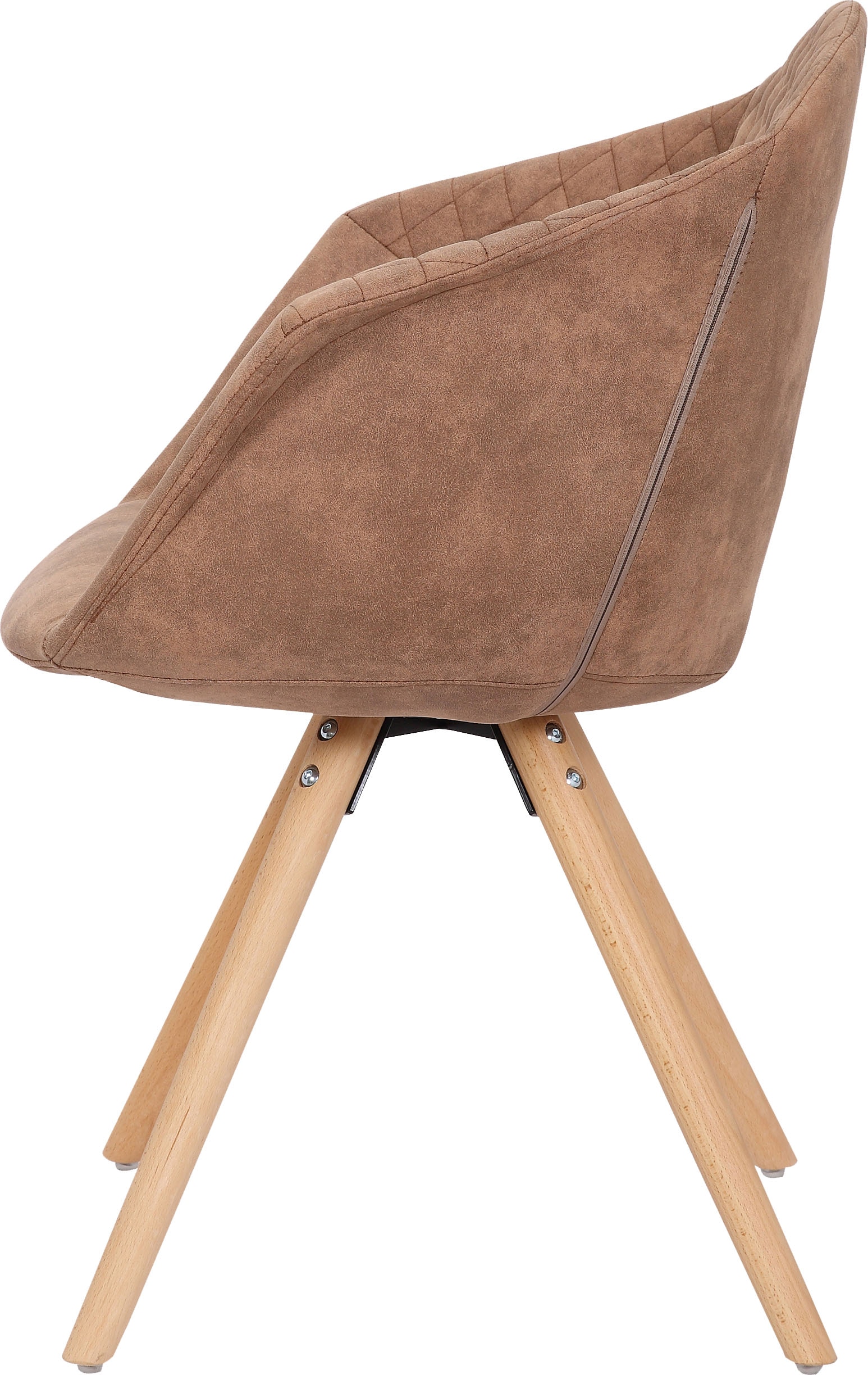 Kayoom Polsterstuhl »Stuhl Chadwick 110 2er-Set, stilvolles Design, in Naturfarben gehalten«, (Set), 2 St., bequem, Holzbeine, weich gepolstert, stilvolles Design