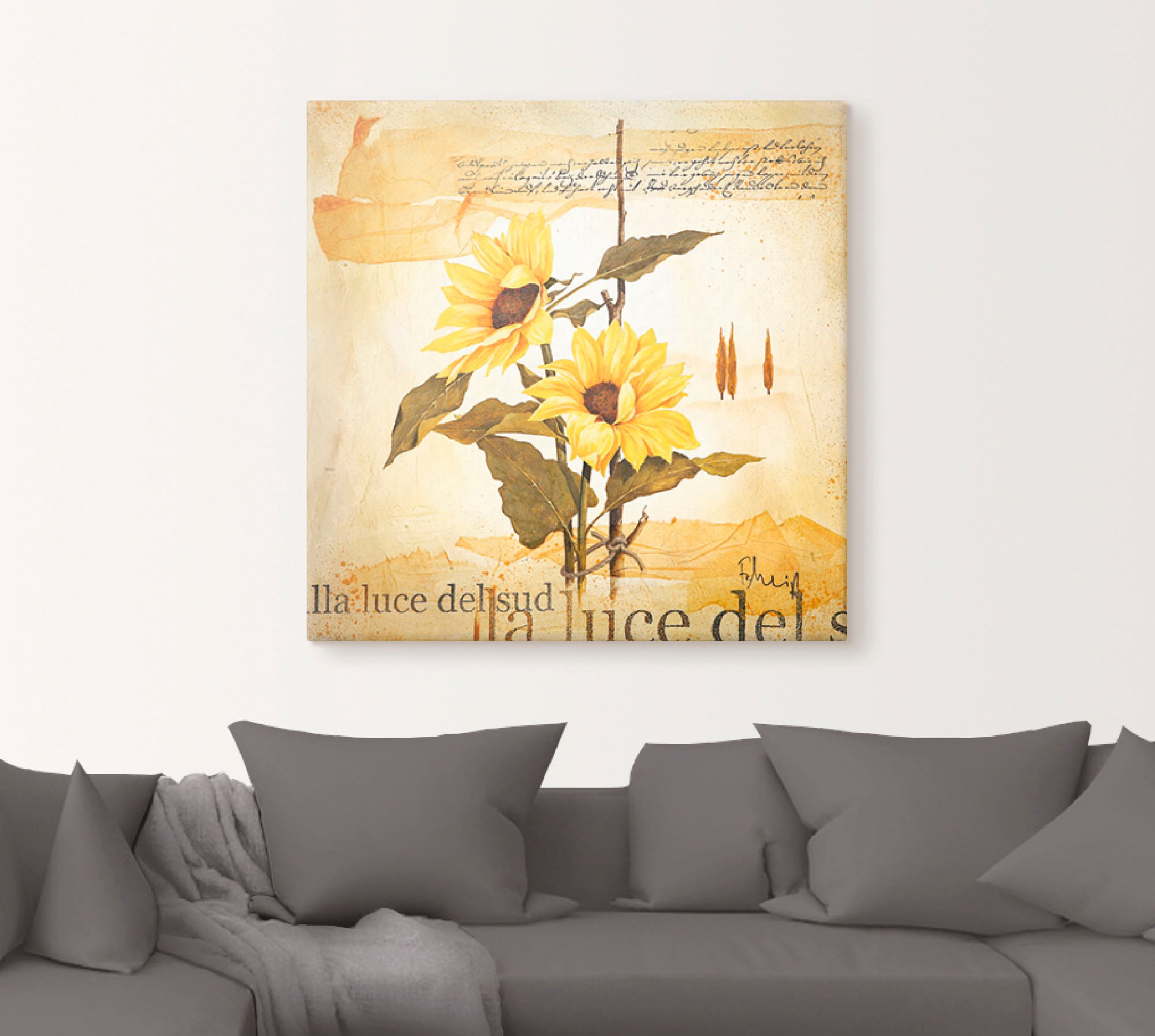 Artland Leinwandbild »Licht des Südens«, Blumen, (1 St.), auf Keilrahmen gespannt