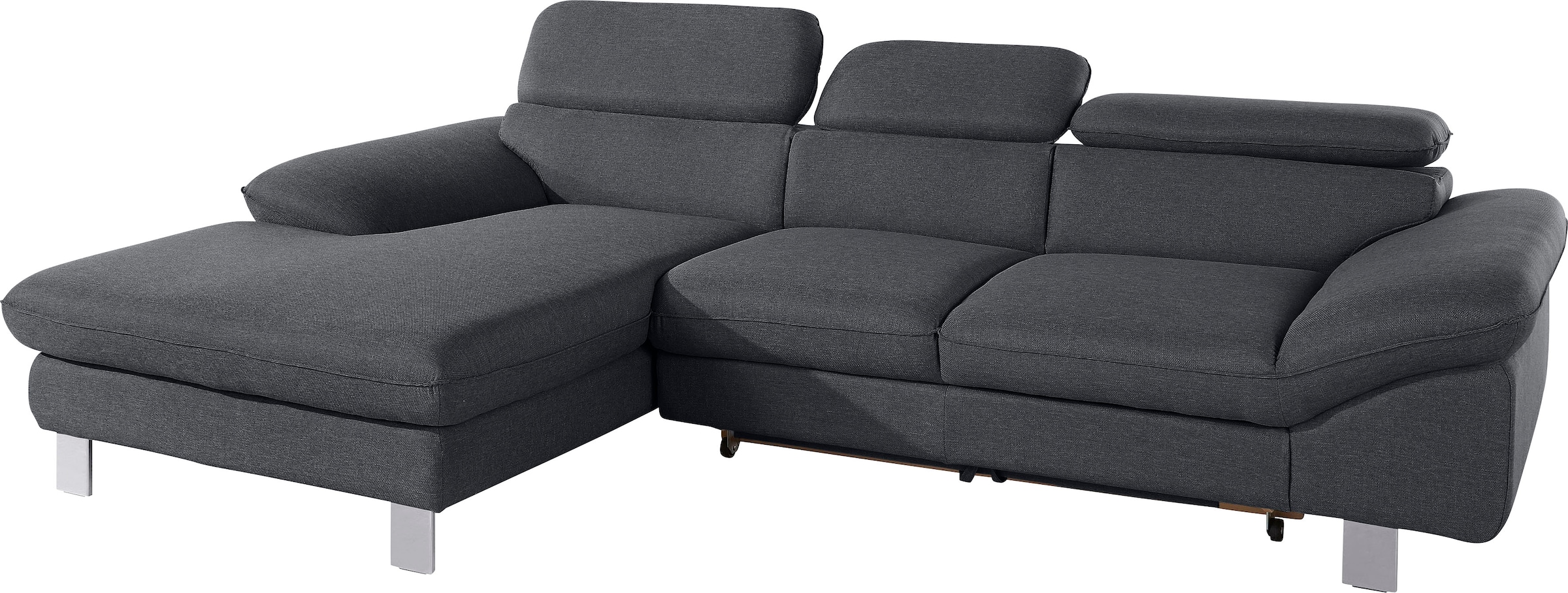COTTA Polstergarnitur »Driver L-Form«, (Set, 2 tlg.), Set bestehend aus: Ecksofa mit Kopfteilverstellung & Hocker