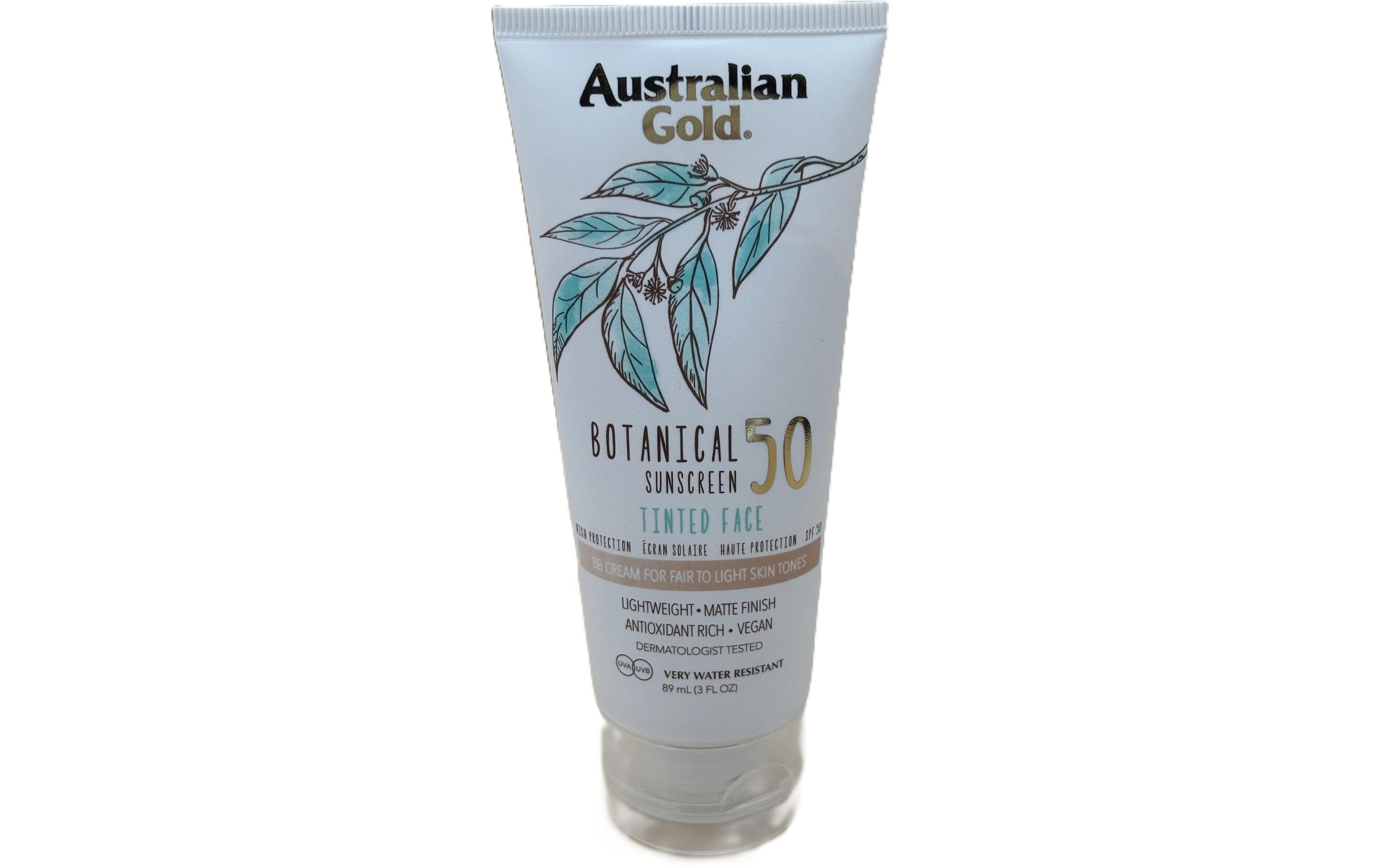 Sonnenschutzcreme "Australian Gold Botanical Tinted Face Light SPF 50 89 ml"