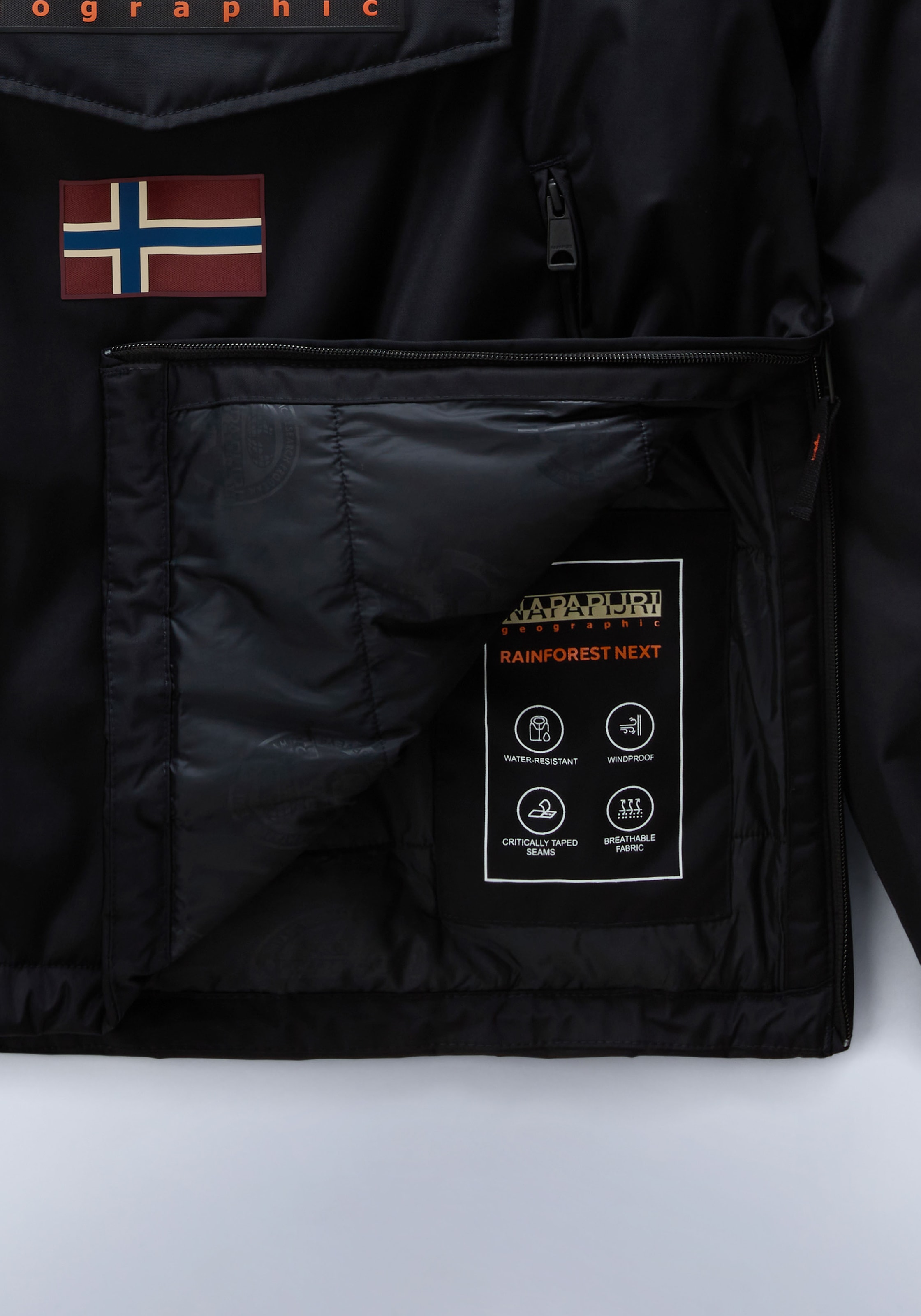 Napapijri Anorak »RAINFOREST«, mit Kapuze, regular fit, mit seitlichen Reissverschluss, Belüftungsösen