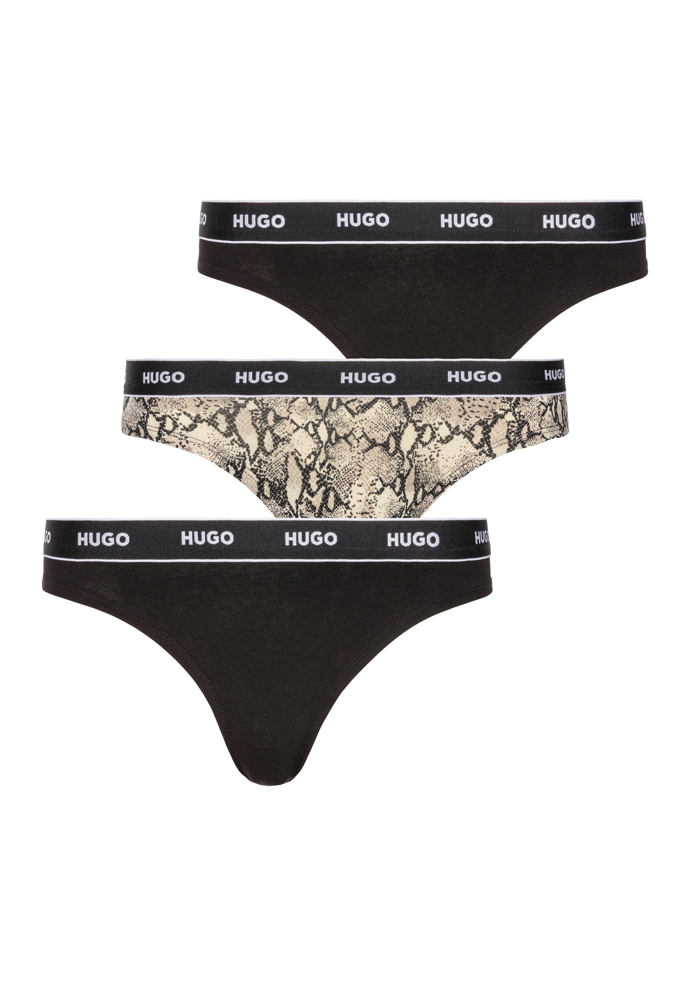 HUGO Underwear String »TRIPLET THONG DESIGN« Set, 3, 3 Stk. mit Logobund