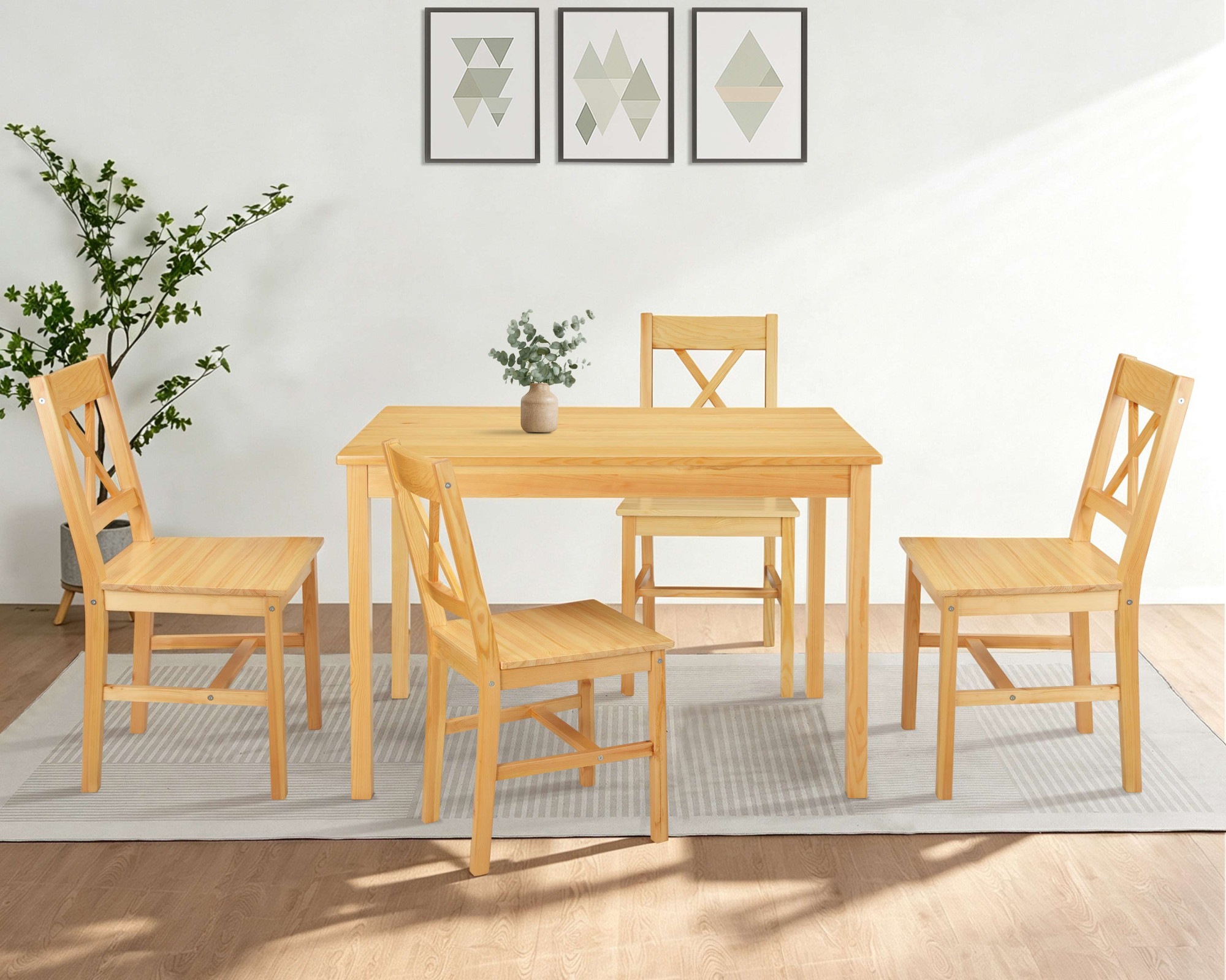 OTTO home Esszimmerstuhl "Willow" (Set) 2 Stk.aus massivem Kiefernholz, lackiert, pflegeleicht, bis 130 kg belastbar