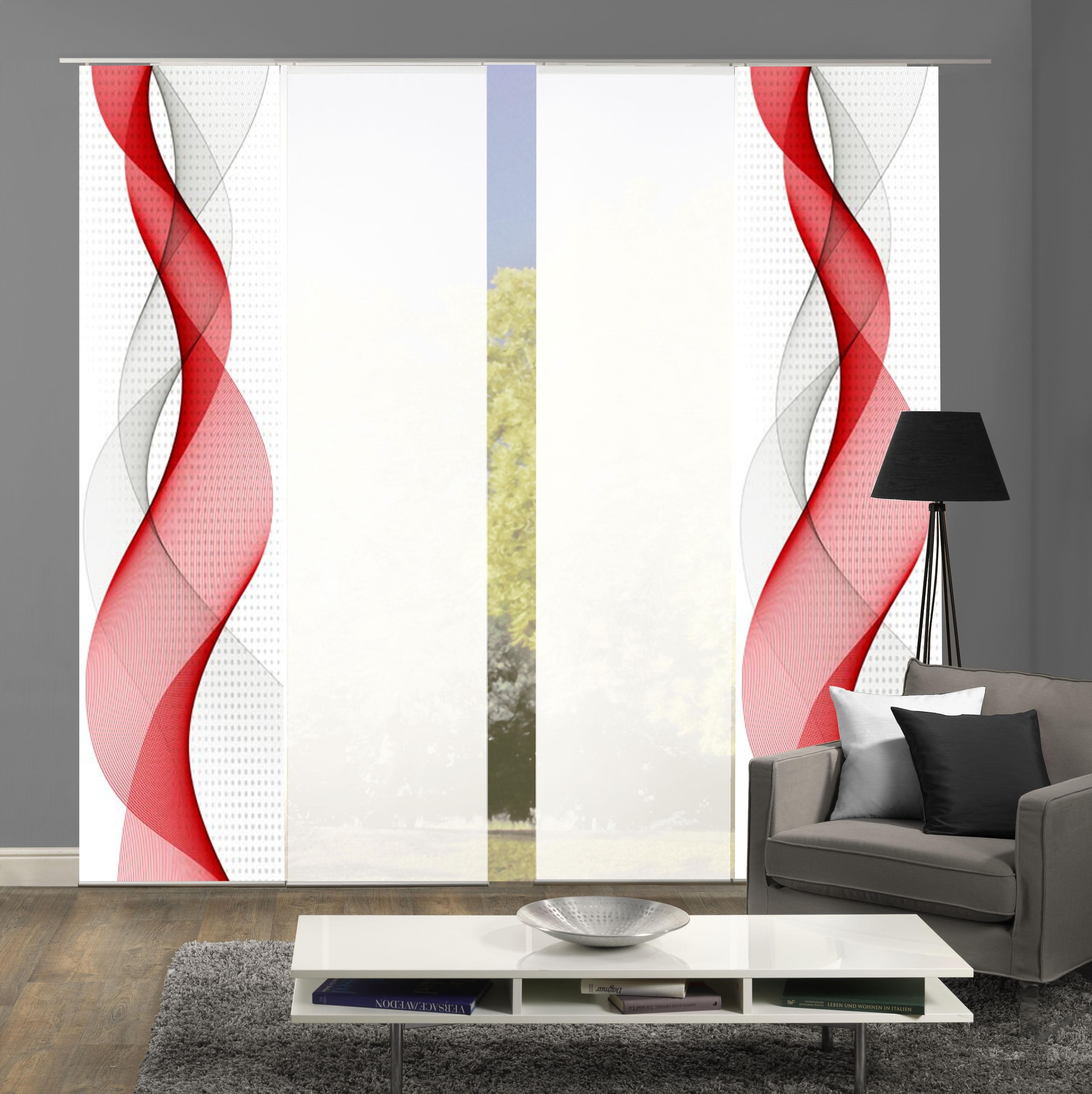 HOME WOHNIDEEN Schiebegardine »OPALIA 4ER SET« Paneelwagen 4 Stk. tlg. HxB: 245x60