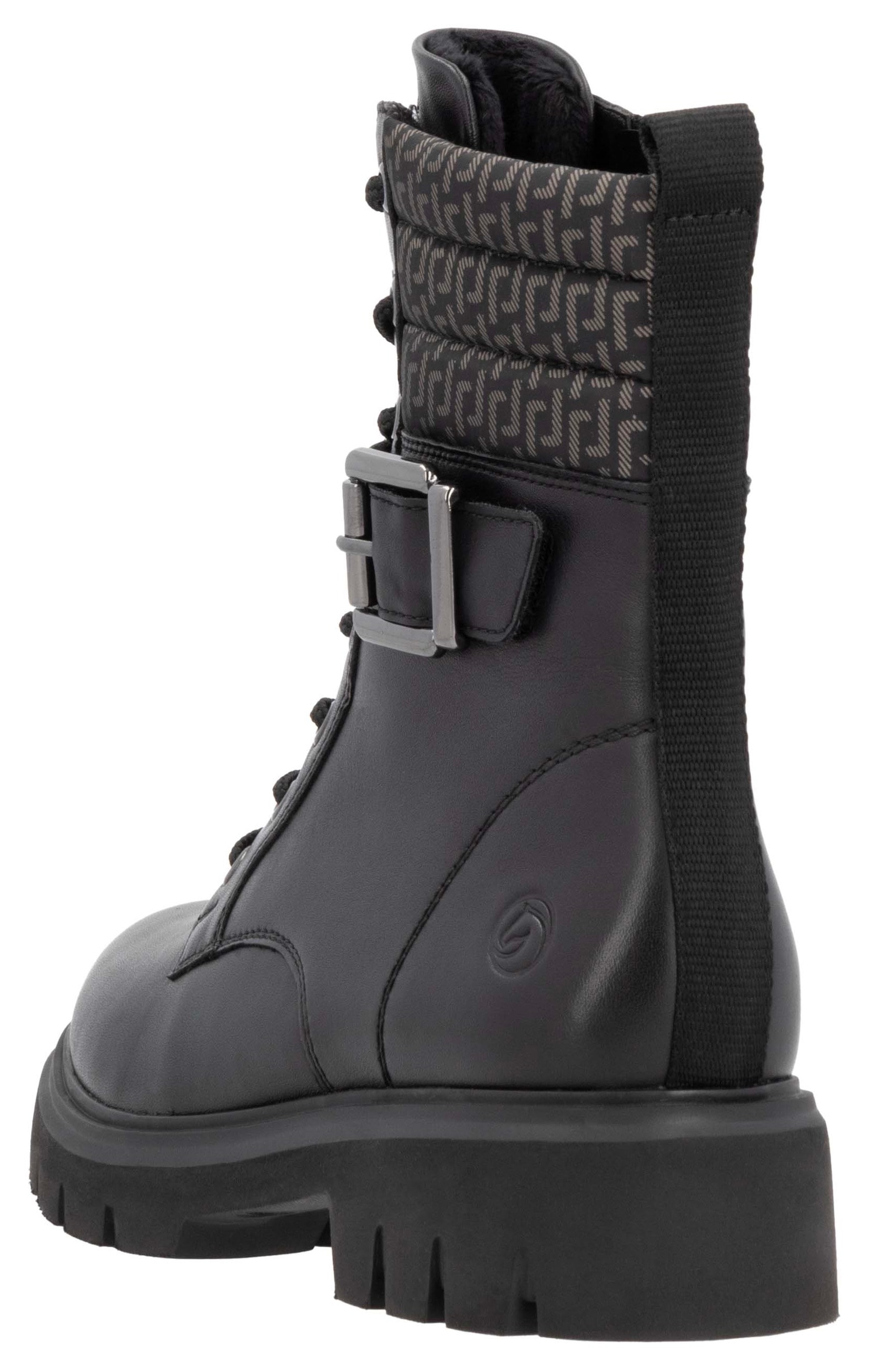 Remonte Winterstiefelette, Blockabsatz, Winterboots, Schnürboots mit Innenreissverschluss
