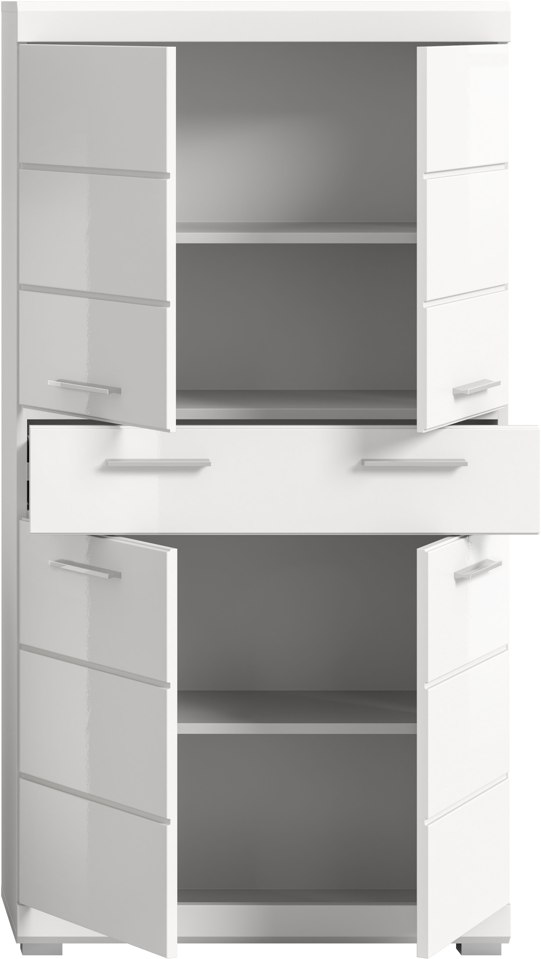 INOSIGN Midischrank »Siena, Breite 74cm, 4 Türen, 1 Schubkasten, 4 Fächer, MDF-Front«, in verschiedenen Farben erhältlich, Badmöbel, Badschrank, Schrank, Bad
