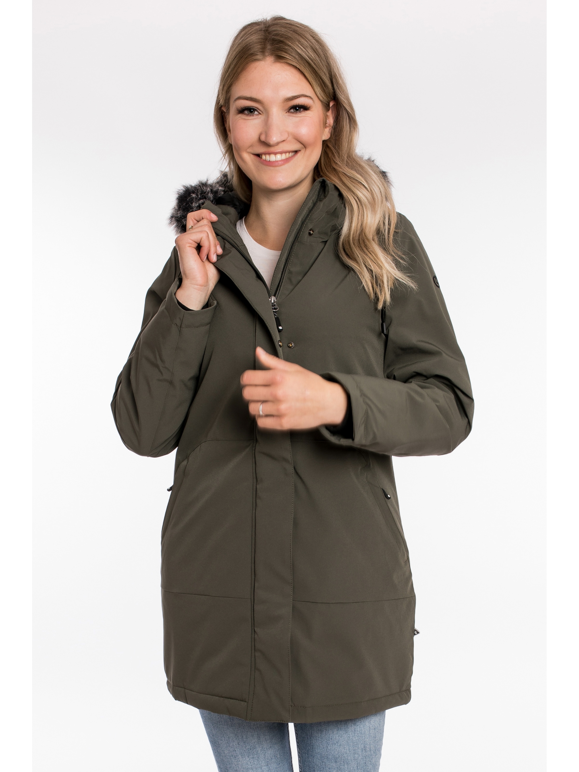 DEPROC Active Parka »DIAMOND PEAK Women« mit abnehmbarem Kunstfellbesatz