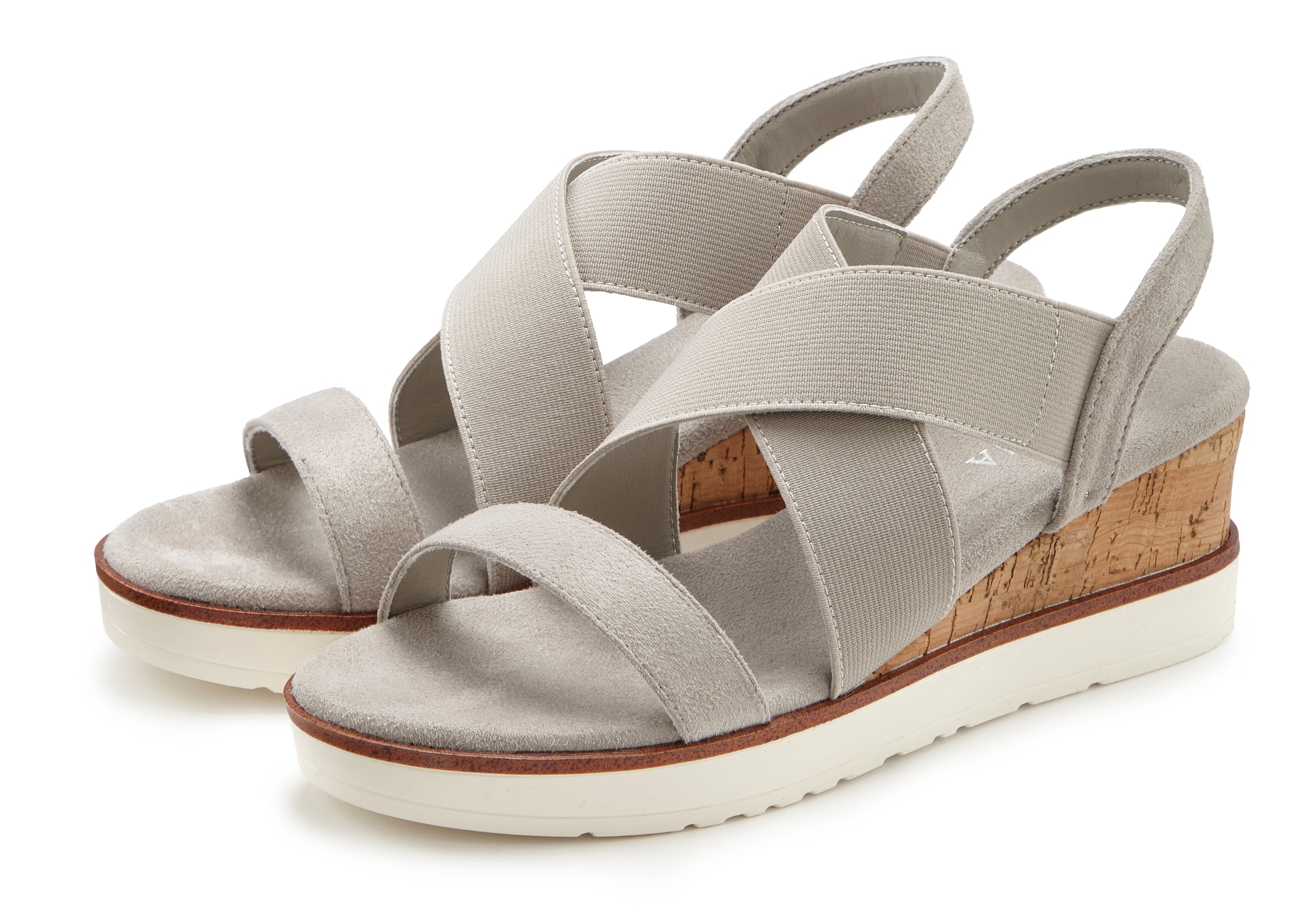 LASCANA Sandalette »Sommerschuh« Sandale, Sommerschuh mit Keilabsatz und elastischen Riemen VEGAN