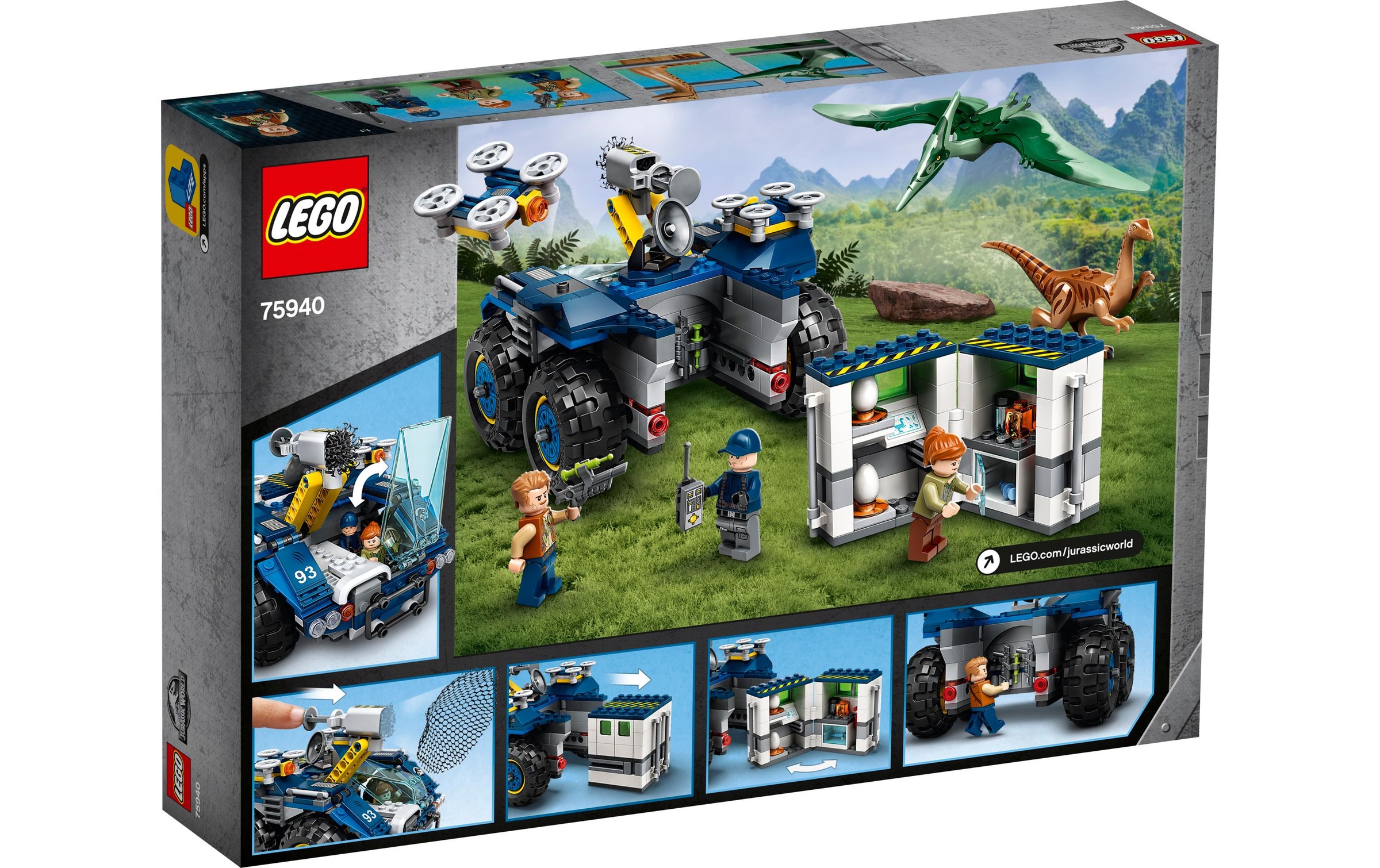 LEGO® Spielbausteine »Jurassic World Ausbruch von Gallimimus / Pteranodon«, (391 St.)