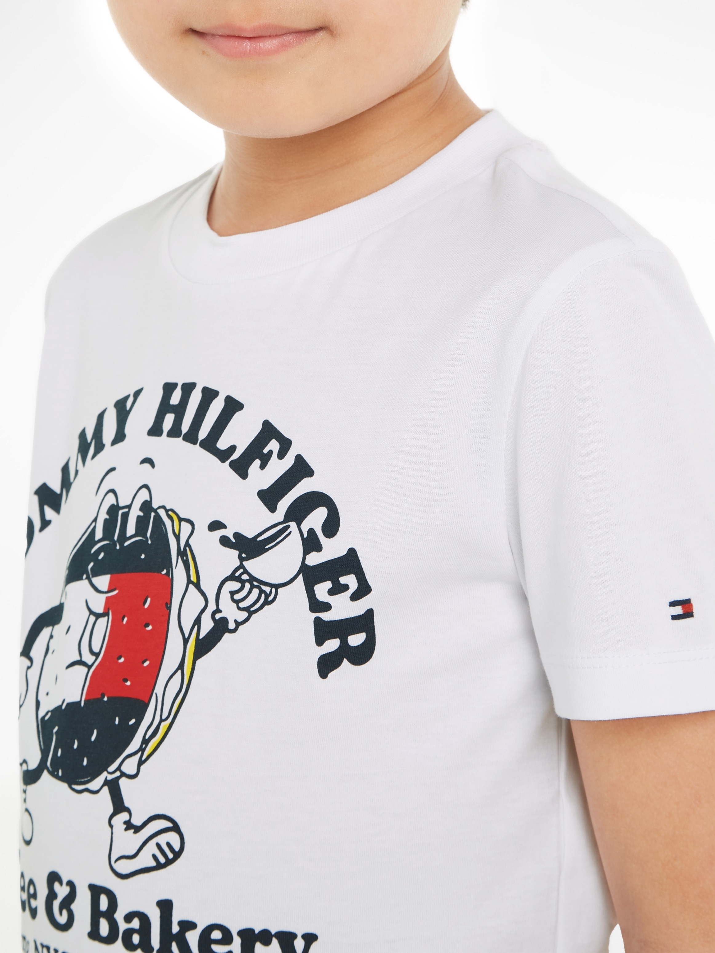 ✵ Tommy Hilfiger T-Shirt »TOMMY BAGELS TEE S/S«, mit Frontprint online  kaufen | Jelmoli-Versand
