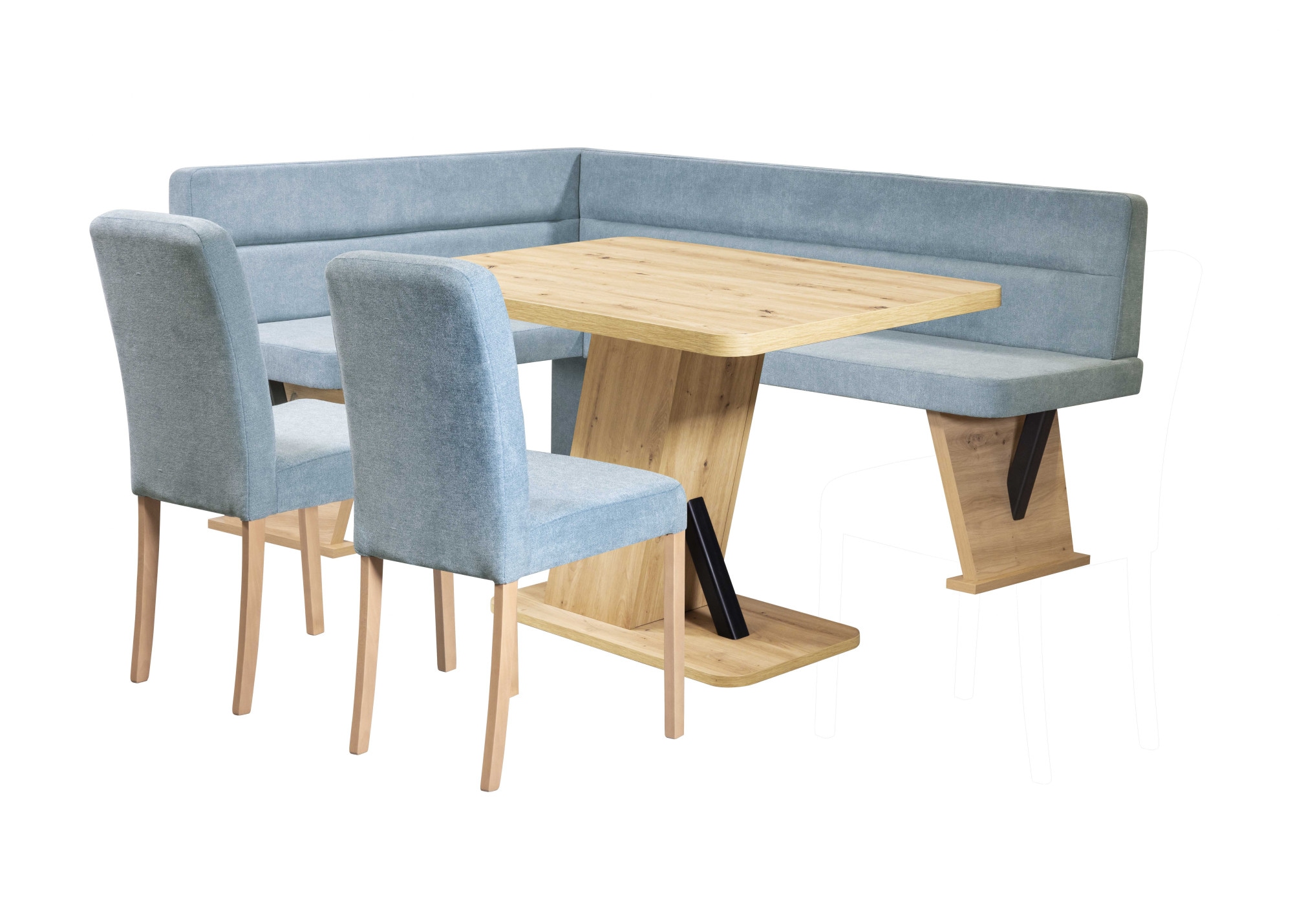 Home affaire Eckbankgruppe »Laros Sitzgruppe, Eckbank, Stühle, Tisch«, (Set, 4tlg Set), perfekt für Küche, Esszimmer, Wohnzimmer, Bestseller