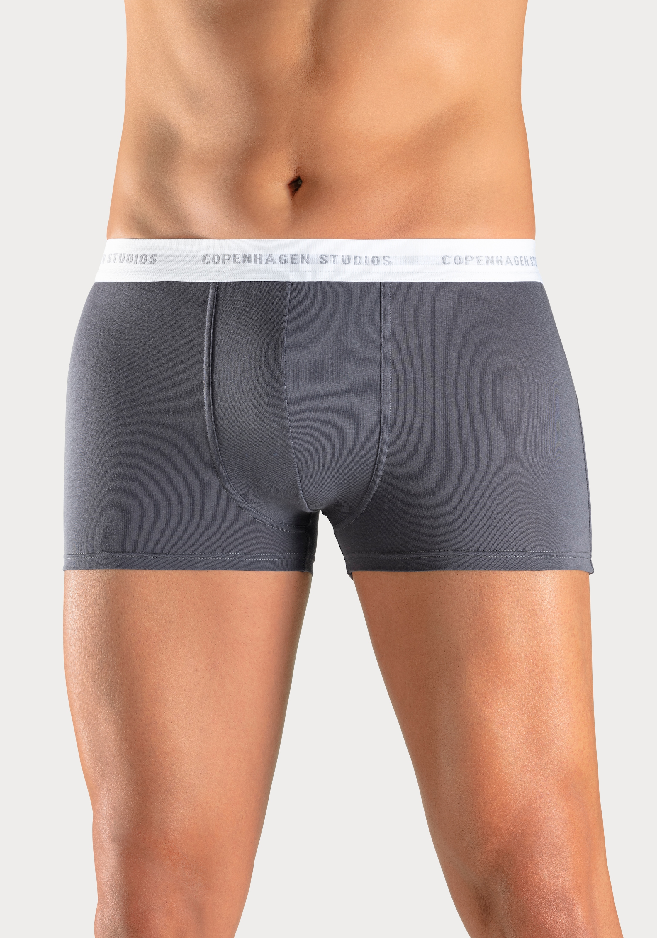 Copenhagen Studios Boxer »Boxershorts für Herren«, (Packung, 3 St., 3er Pack), mit weissem Logo-Bund