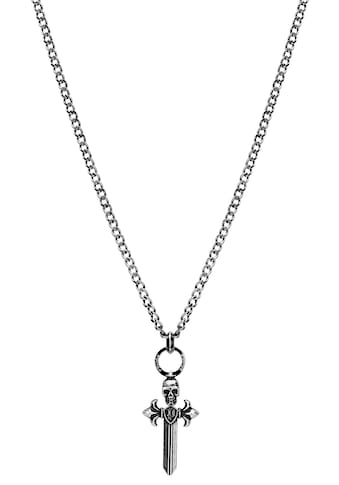 Edelstahlkette »Halskette Kreuz, Totenkopf Scull, Lilie PEJGN2112801, PEJGN2112802«