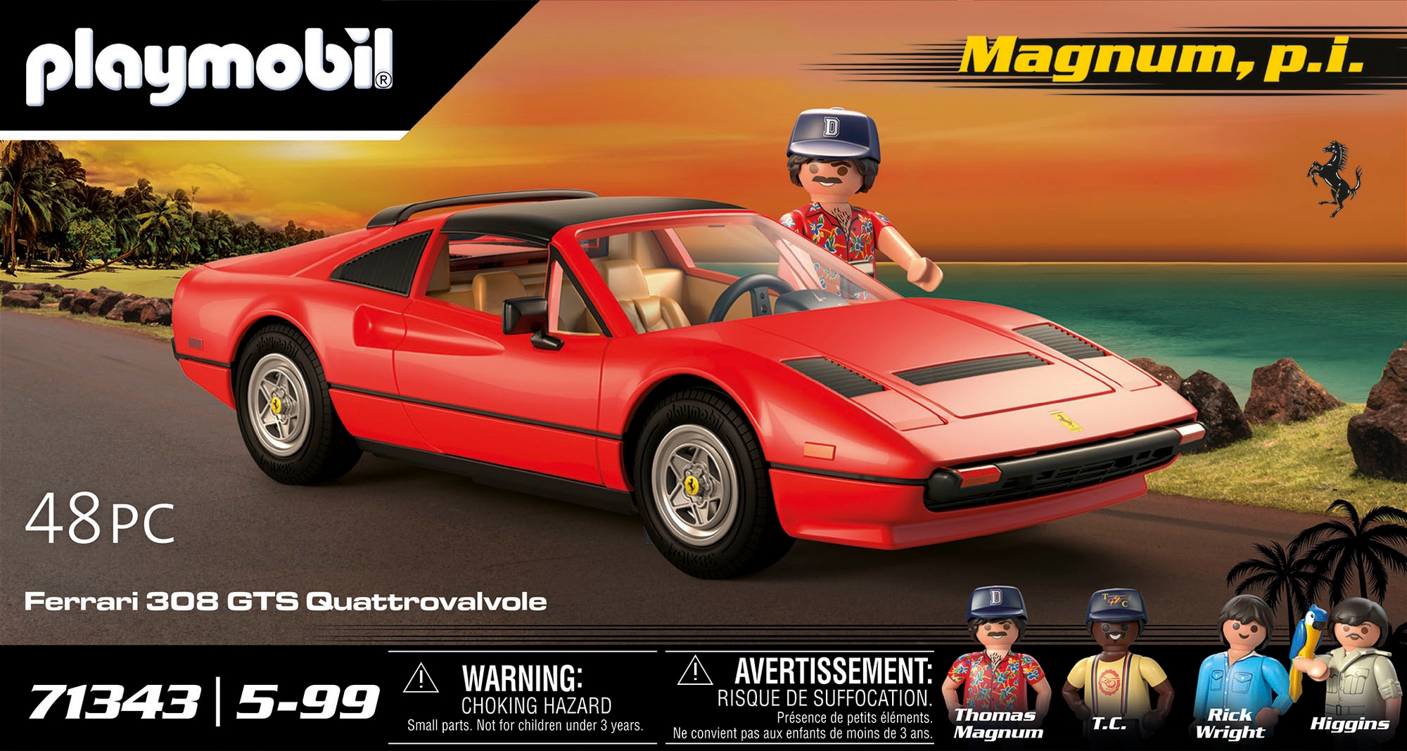 Playmobil® Konstruktions-Spielset »Magnum, p.i. Ferrari 308 GTS Quattrovalvole (71343)«, (48 St.), Made in Germany