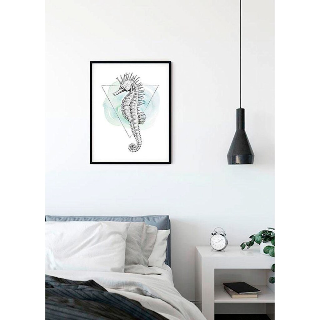 Komar Poster »Sea Horse Watercolor«, Tiere, (1 St.)