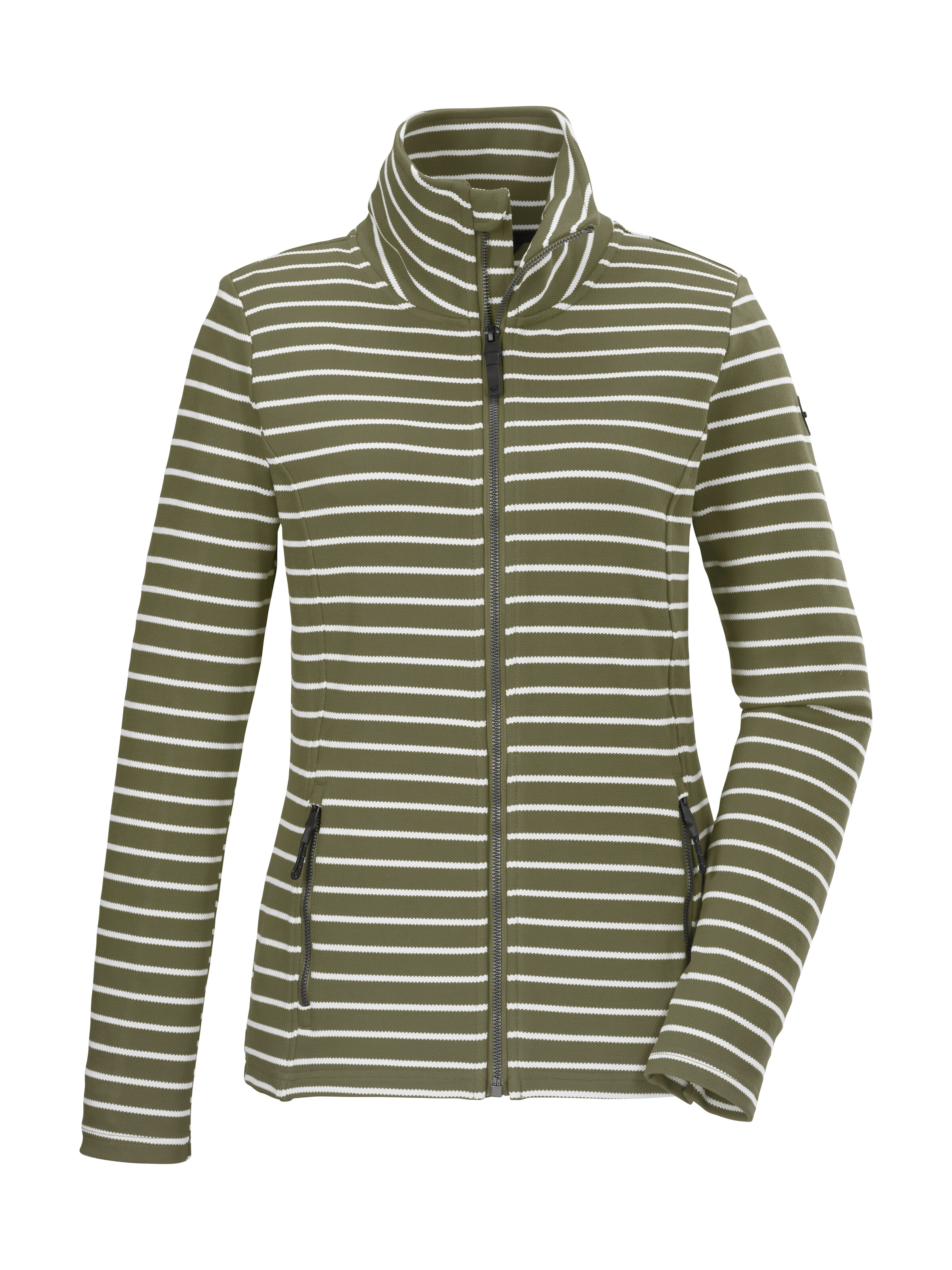 G.I.G.A. DX by killtec Strickjacke »GS 60 WMN FLX JCKT« Gestreifte Damenjacke, Stehkragen, Zipper-Taschen, Kinnschutz