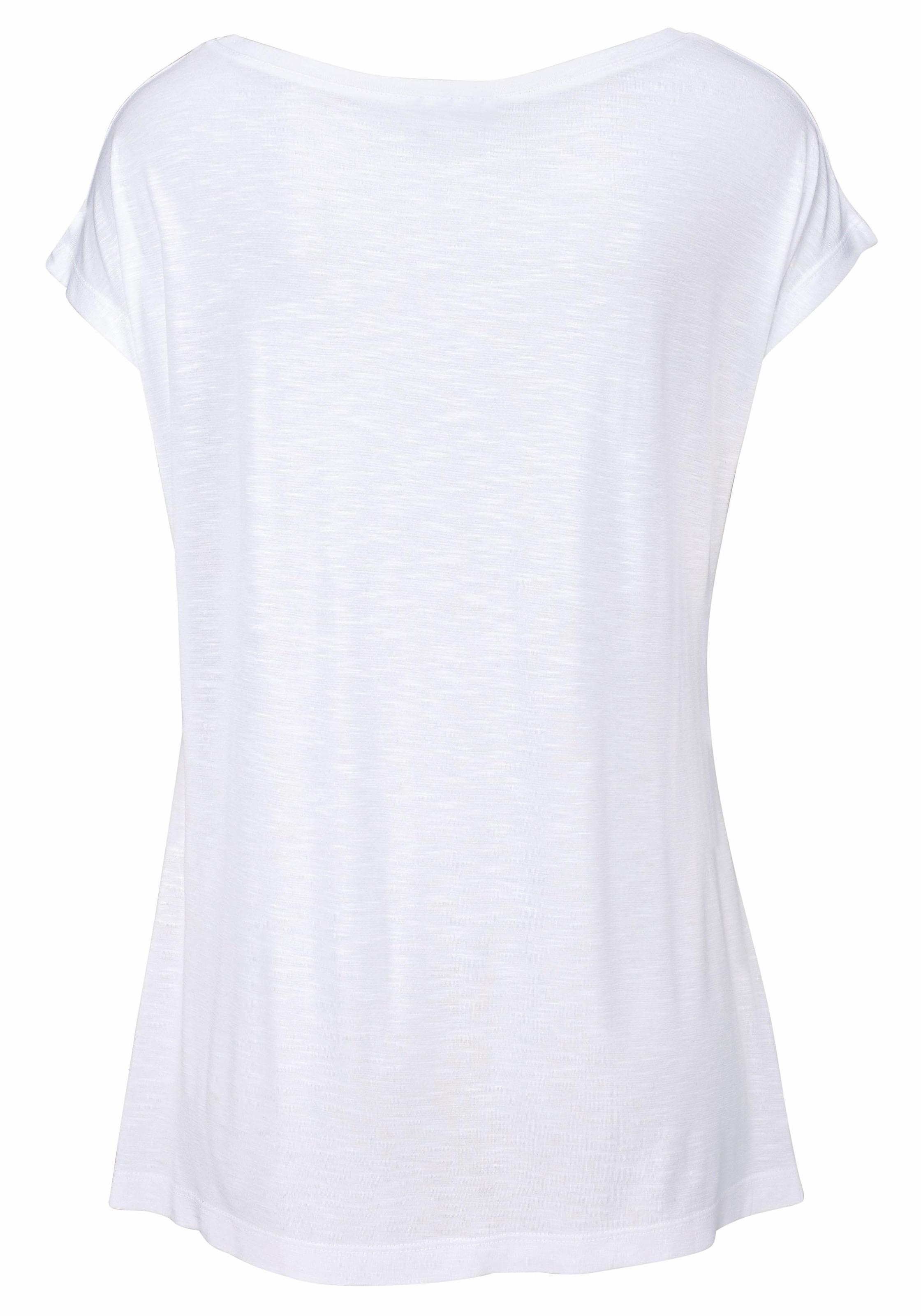 LASCANA Strandshirt, mit Print und glänzendem Effekt, Ethno-Look, casual