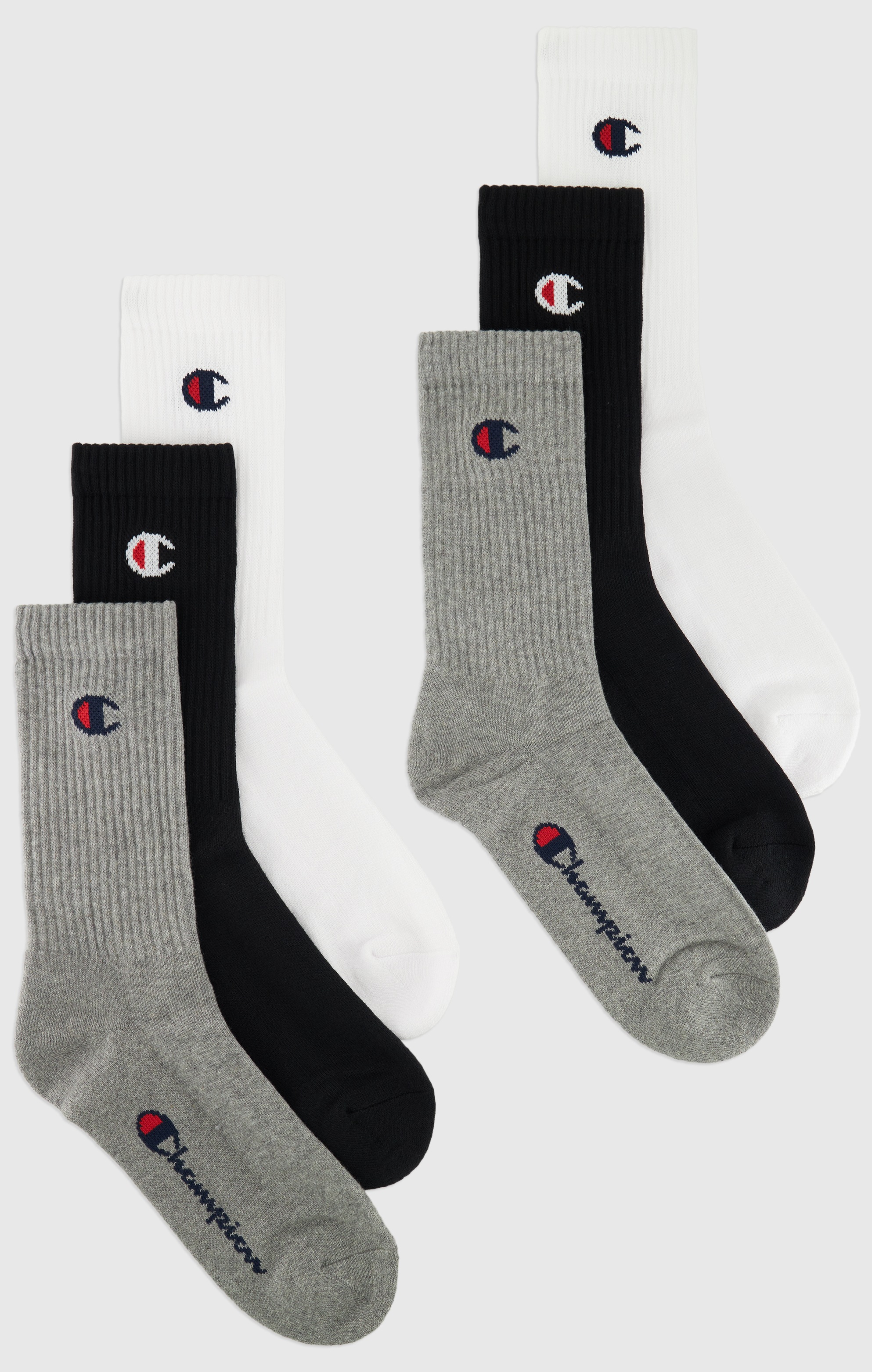 Champion Tennissocken Packung, 6 Stk. tlg. für Erwachsene, sportlicher Stil, mit Logoschriftzügen, elastisch