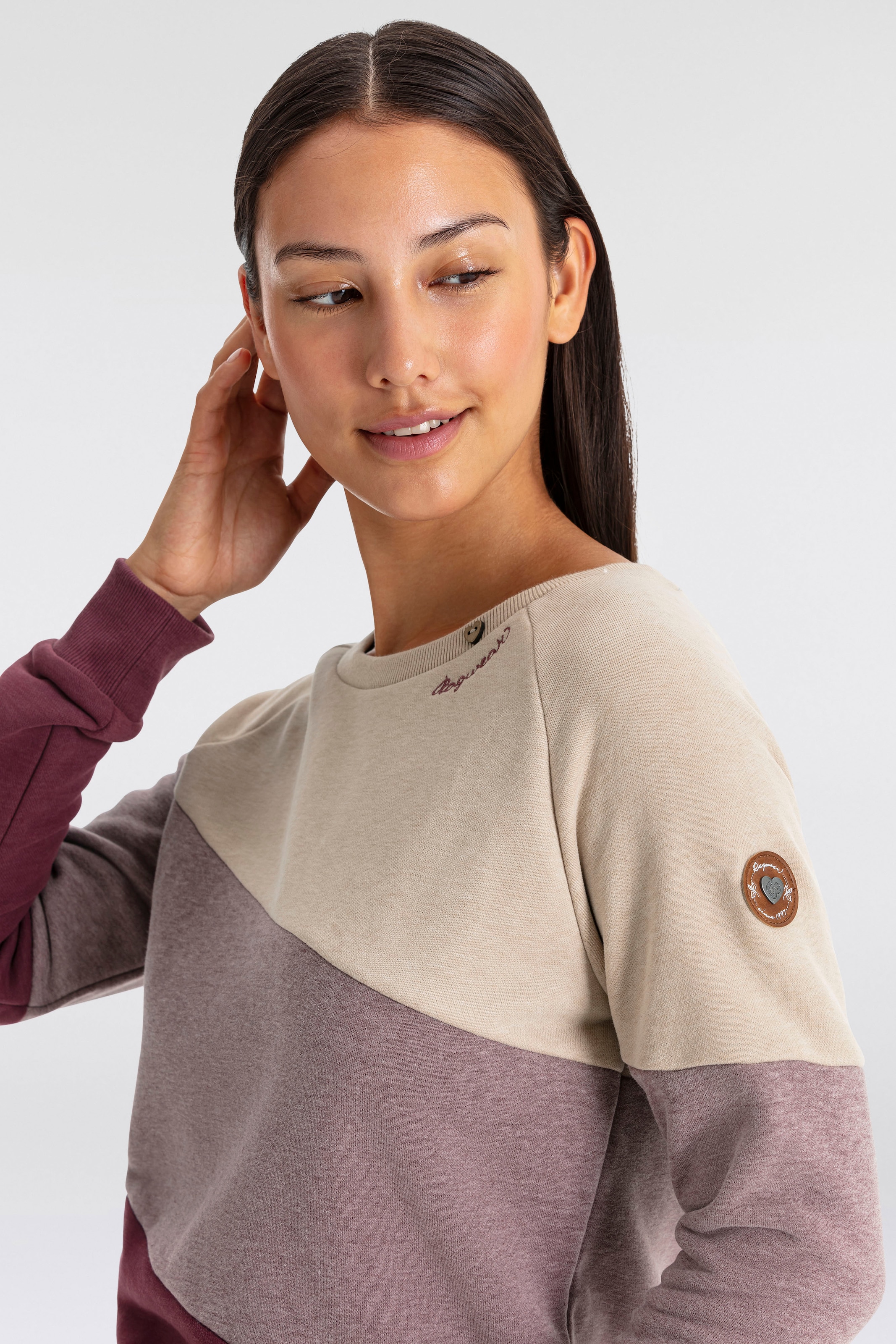 Ragwear Sweater »JOHANKA BLOCK«, Crew Neck im Color-Blocking Design