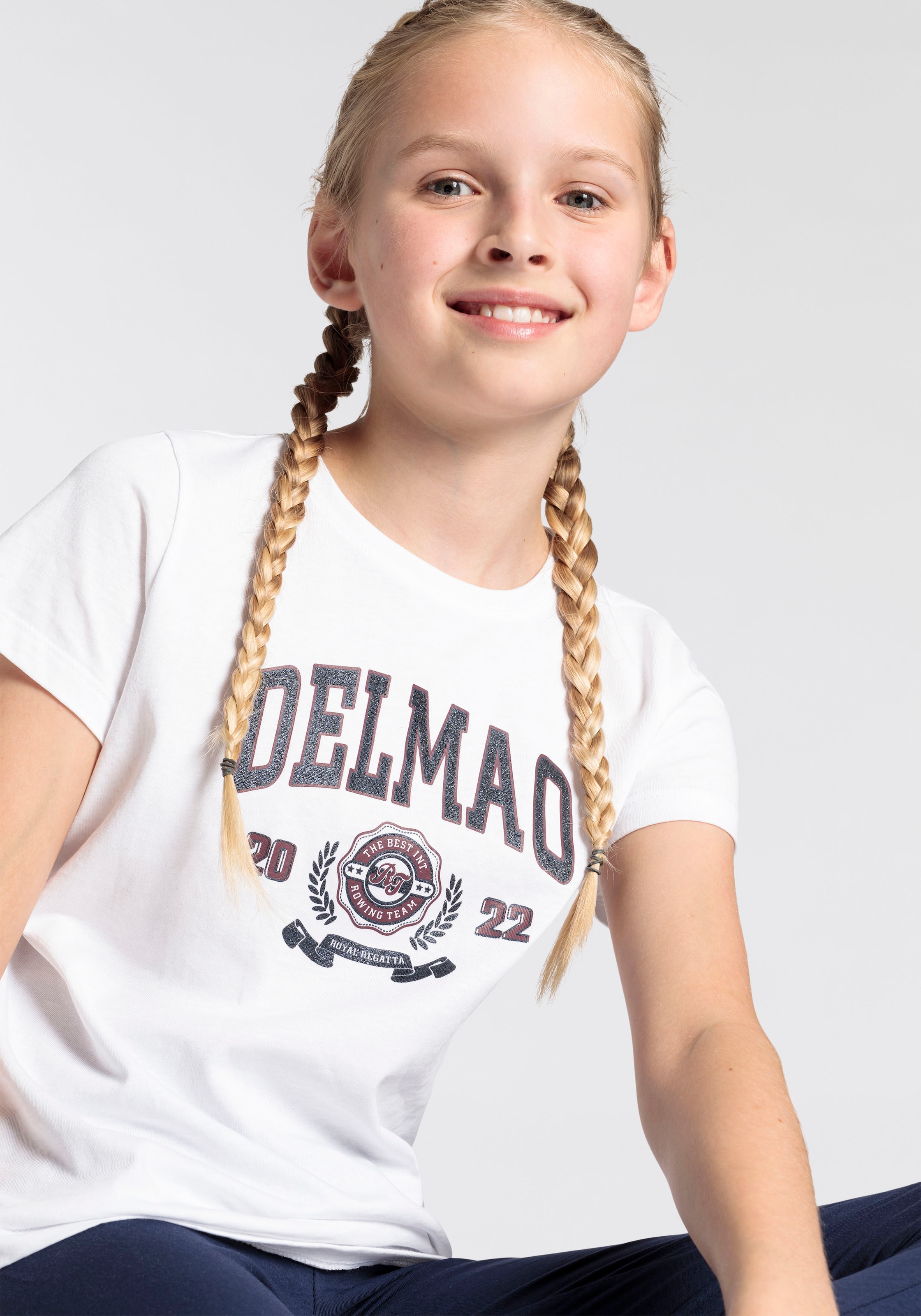 DELMAO T-Shirt »für Mädchen«, mit grossem Delmao-Glitzer-Print