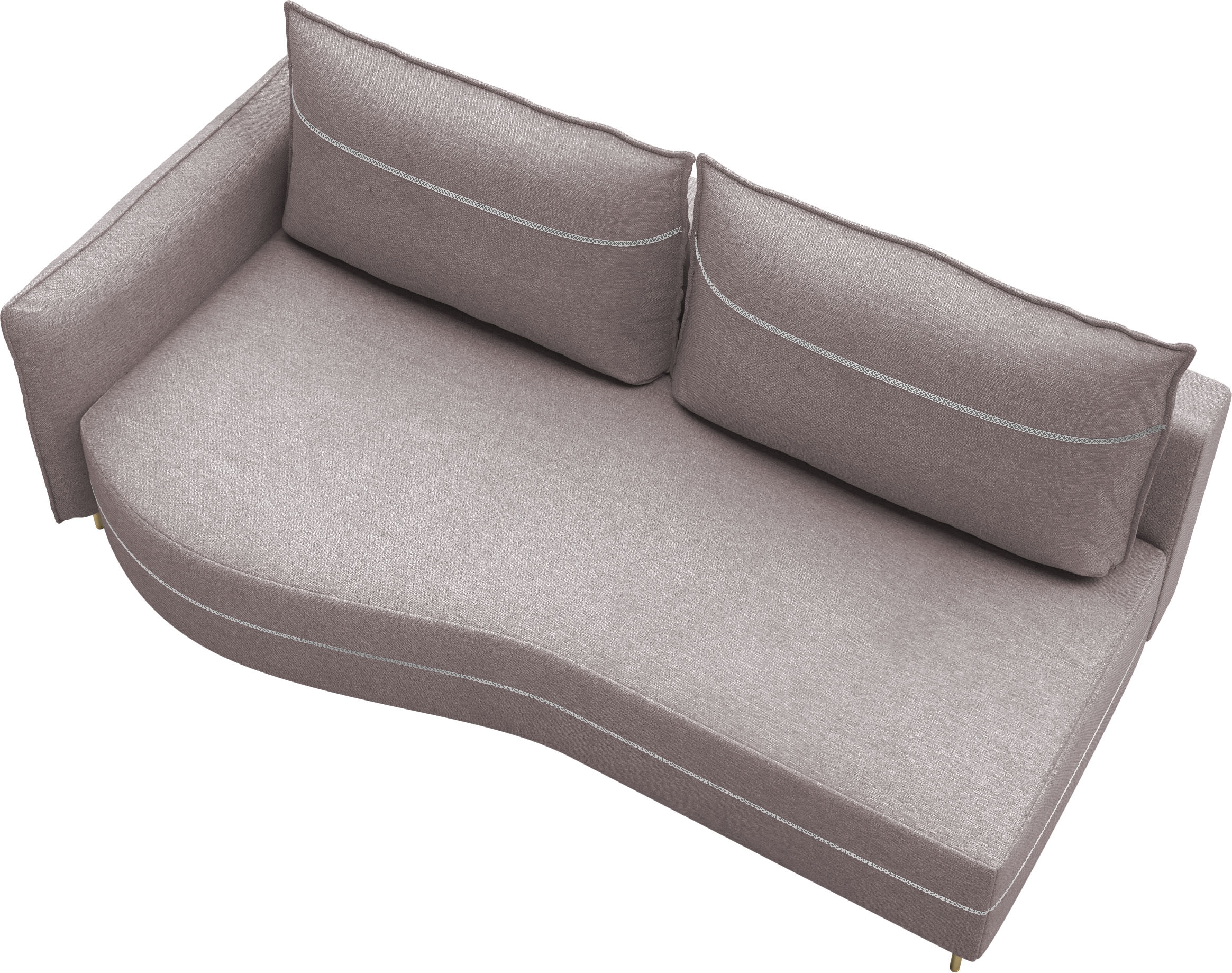 exxpo - sofa fashion Loungesofa »Ortis mit toller Kontrastnaht, Solitärmöbel, bequem, schmale Armlehne«, Schlafsofa mit Bettfunktion und Bettkasten, komfortabler Federkern