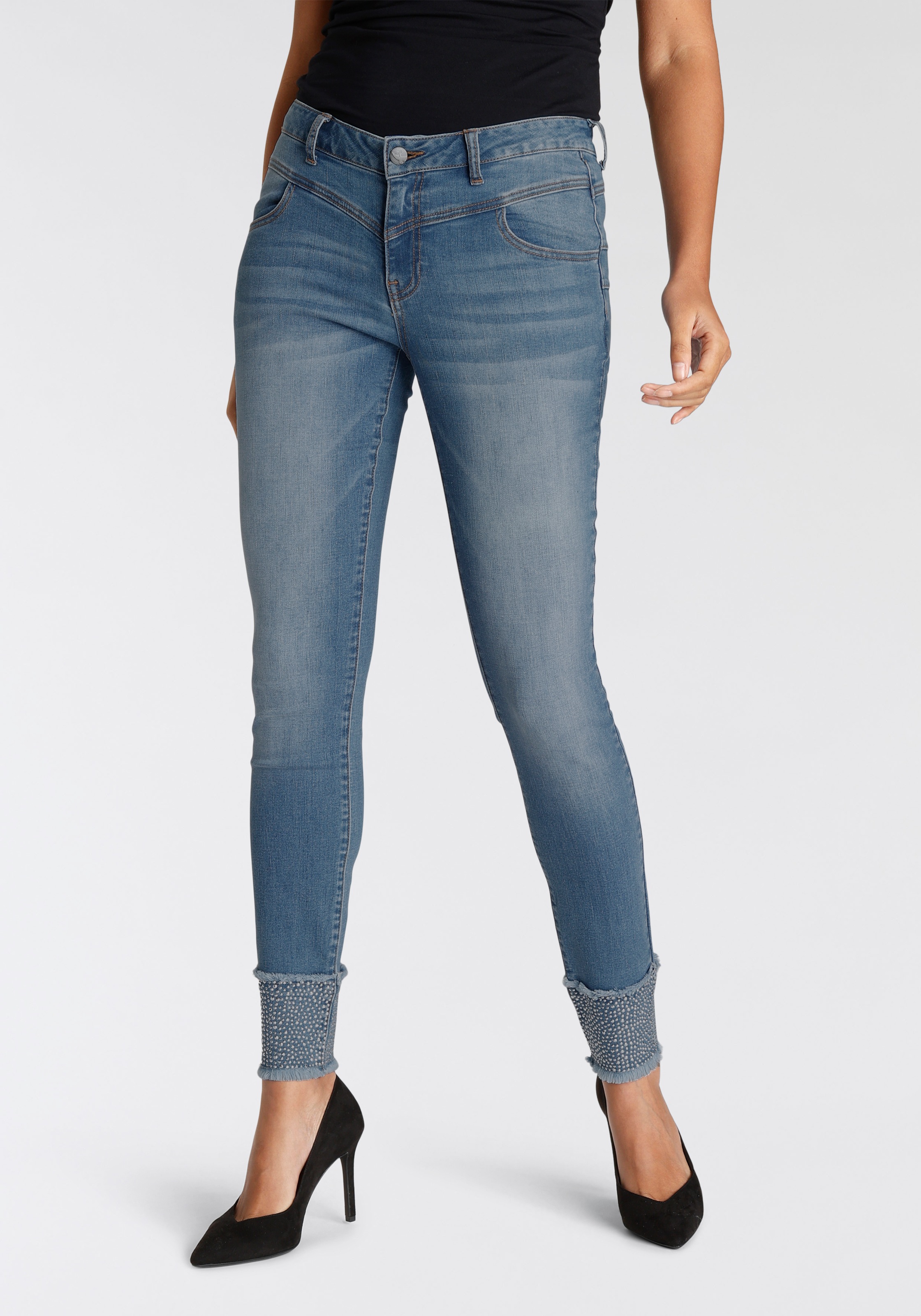Arizona Skinny-fit-Jeans, Mit Nieten