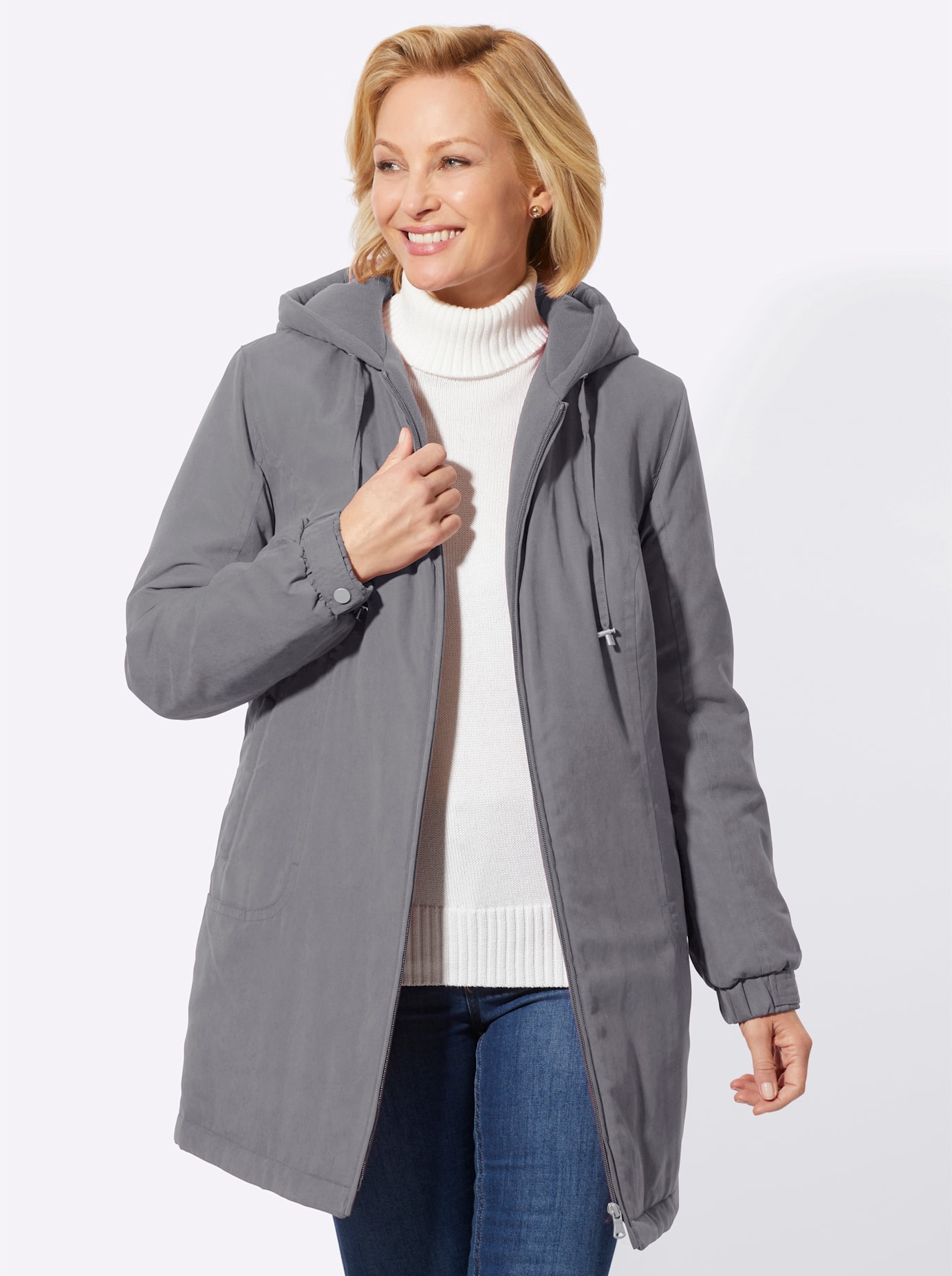 Classic Basics Langjacke, mit Kapuze