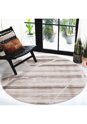 Carpet City Teppich »Moda«, rund, 11 mm Höhe, Kurzflor, Streifen-Muster, Weicher Flor,... kaufen