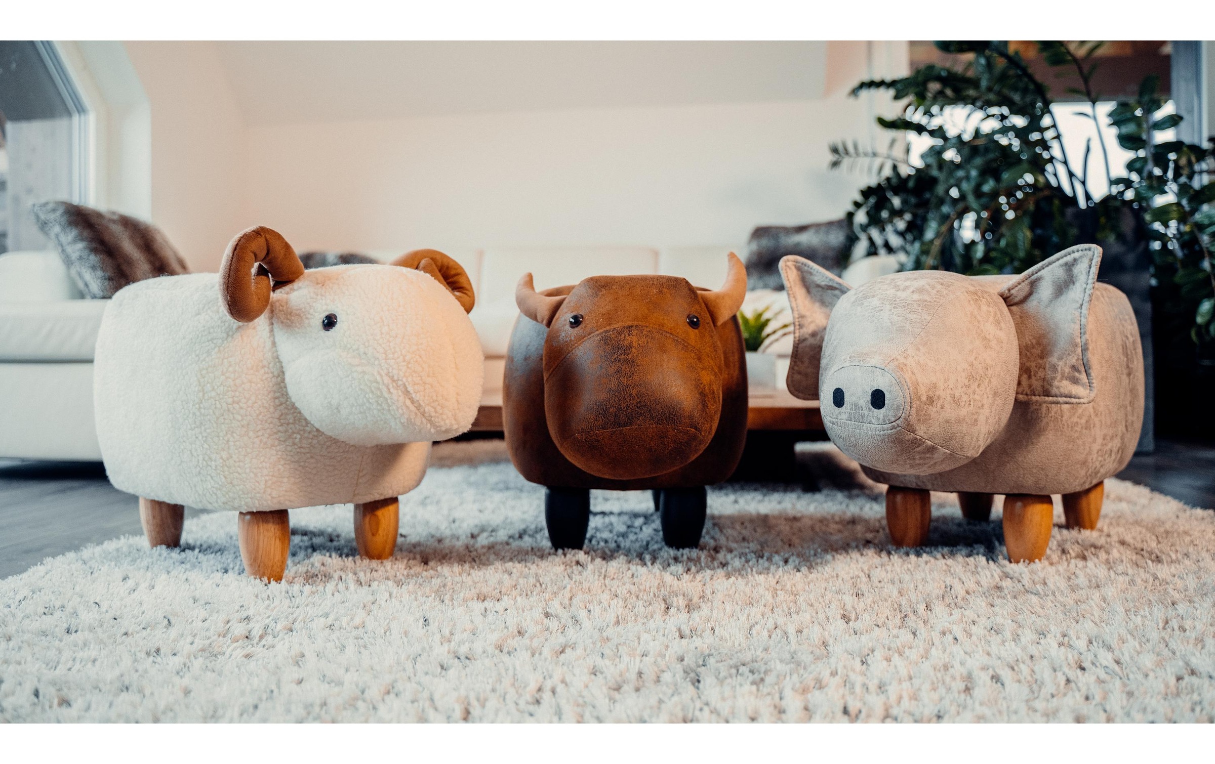 Hocker »zoosy Schwein Ernie Grau«