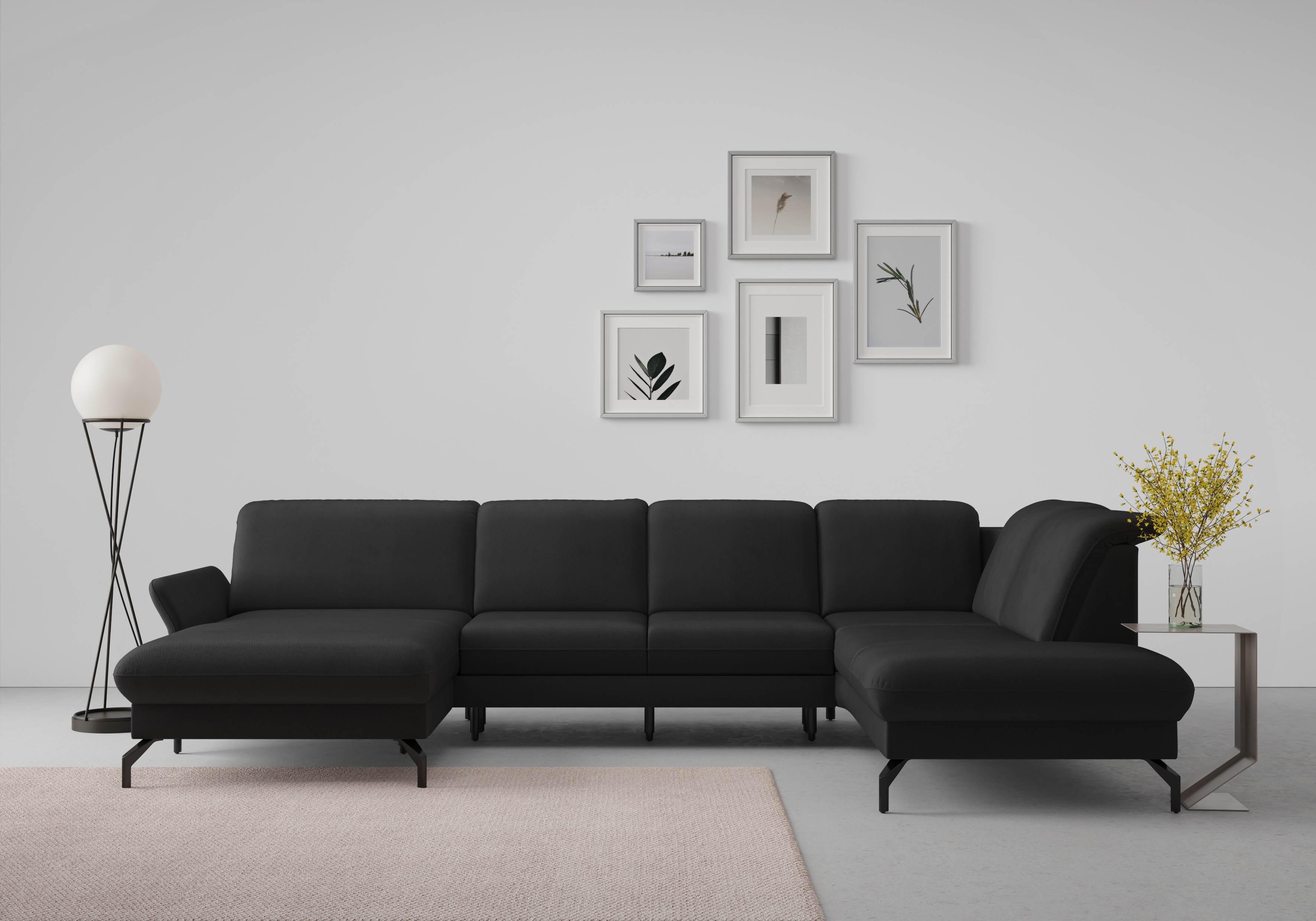 sit&more Wohnlandschaft "Fashion U-Form" wahlweise mit Kopfteilverstellung, Vorziehsitz, motorisch, Metallfüsse