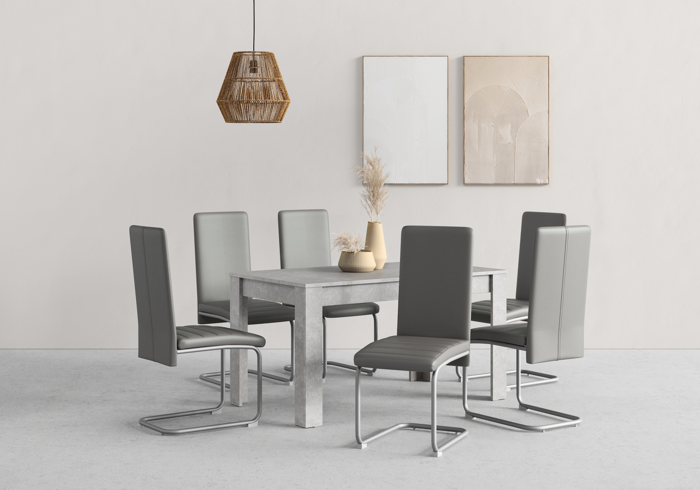 Jelmoli-Versand + Stühle shoppen Tisch 6 tlg.), 140 Homexperts Essgruppe online 7 - (Set, | Breite cm »Nitro«,