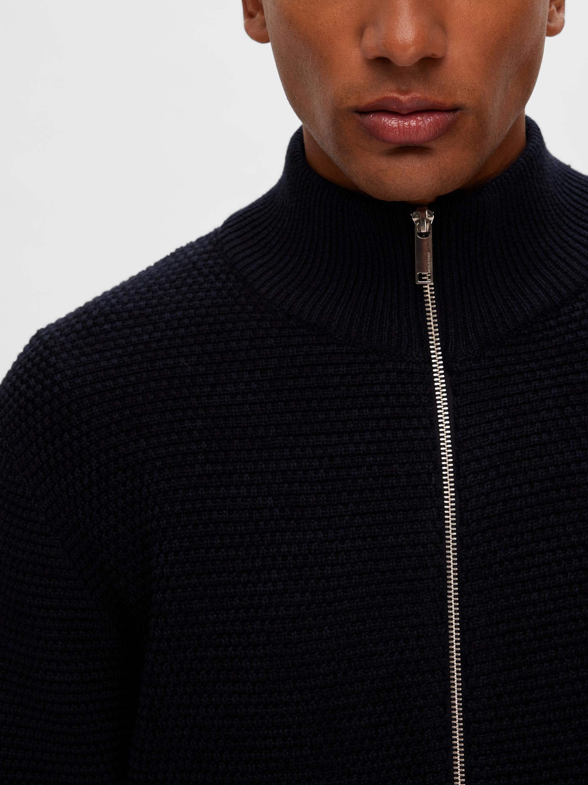 SELECTED HOMME Strickpullover »SLHVINCE LS KNIT BUBBLE FULL ZIP NOOS«