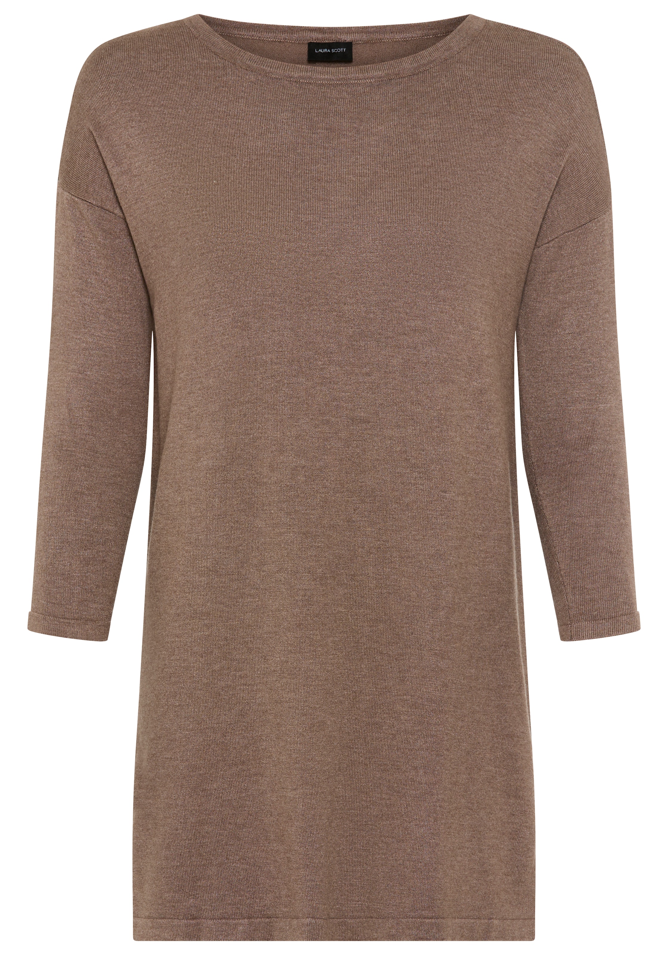 Laura Scott Longpullover, mit U-Boot Ausschnitt und seitlichem Schlitz