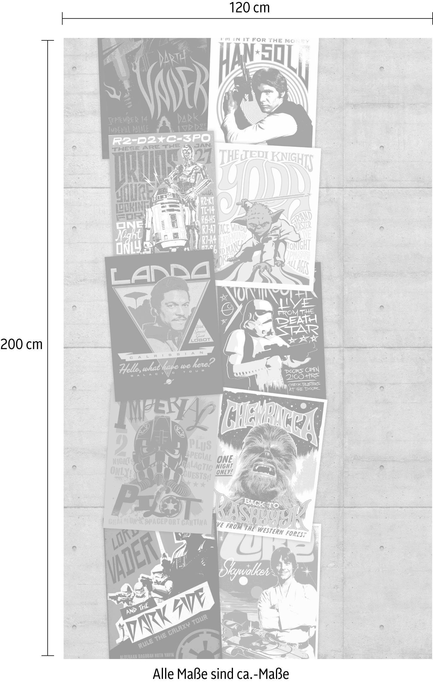 Komar Vliestapete »Digitaldruck Vlies - Star Wars Rock on Wall - Grösse 120 x 200 cm«, bedruckt, Kinderzimmer