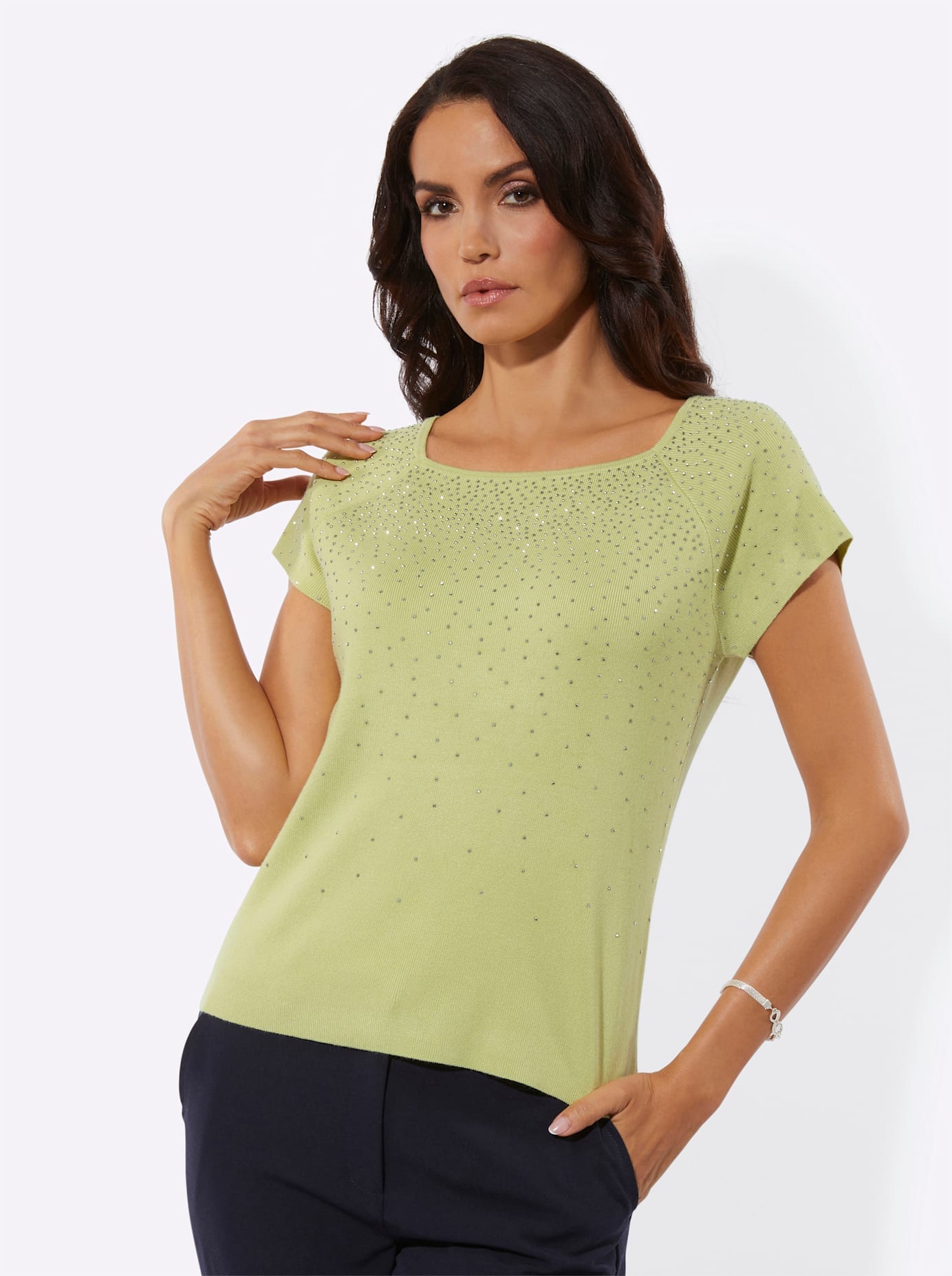 creation L Rundhalspullover "Lyocell-Viskose-Pullover"