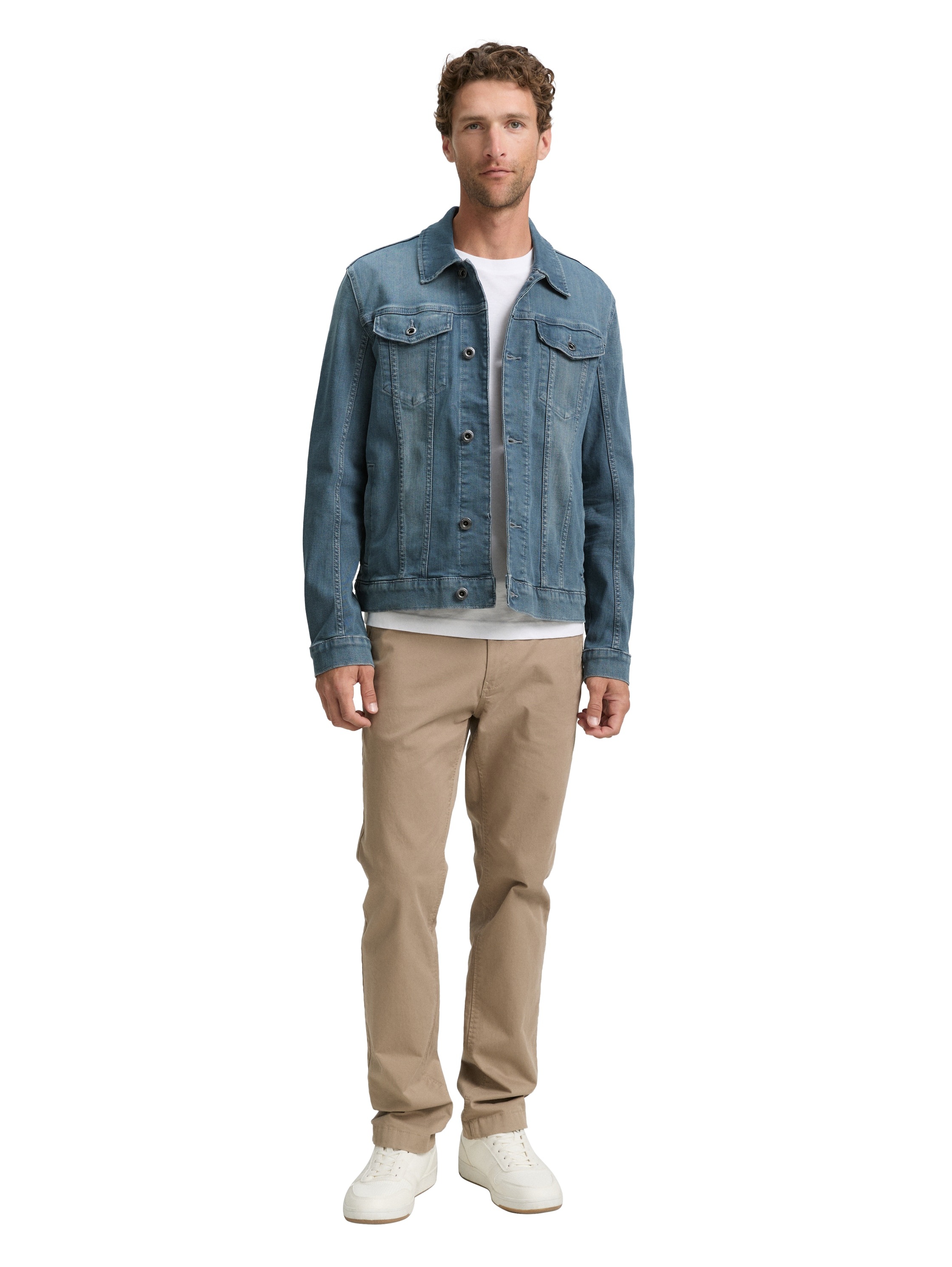 TOM TAILOR Jeansjacke, ohne Kapuze, mit Knopfleiste und Stretch-Anteil