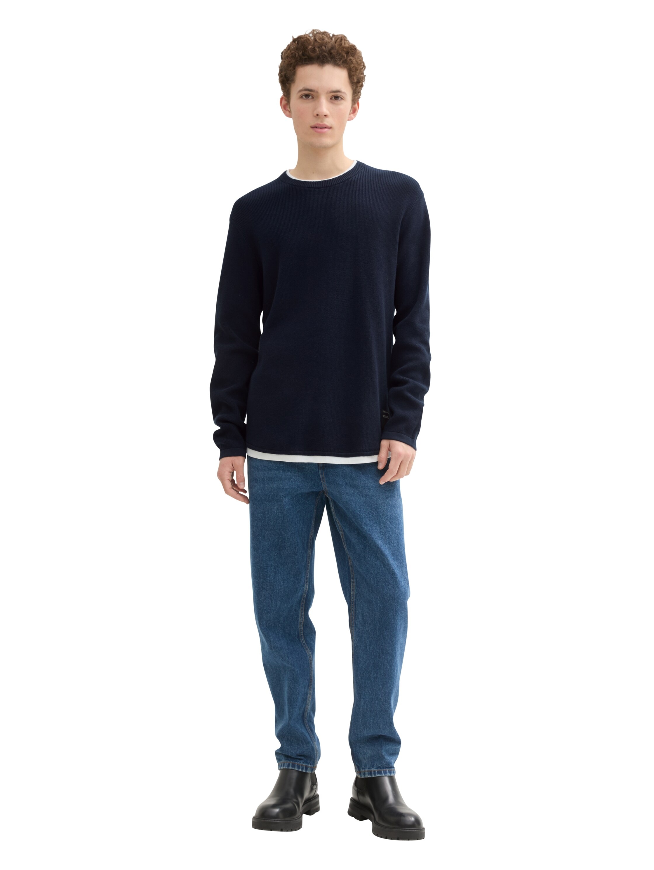 TOM TAILOR Denim 2-in-1-Pullover, mit Struktur