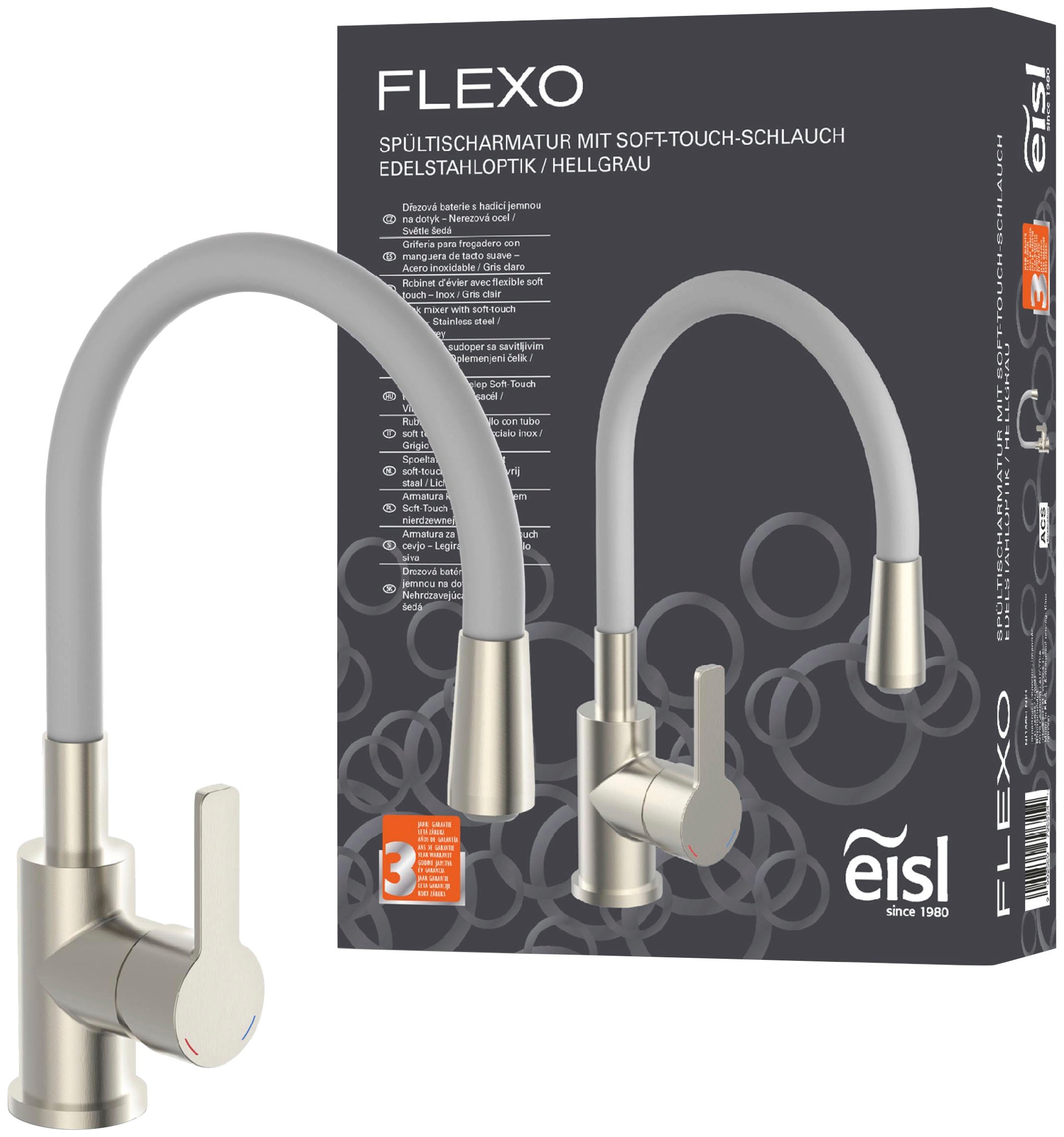 Eisl Spültischarmatur »Flexo«, energiesparender Cold-Start, wassersparender Eco-Click,360° schwenkbar