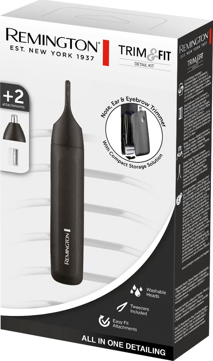 Remington Elektrogesichtshaarentferner »Trim & Fit Detail Kit NE8000«, 2 St. Aufsätze, Damen und Herren, batteriebetrieben (1xAA inklusive), Pinzette & Kamm